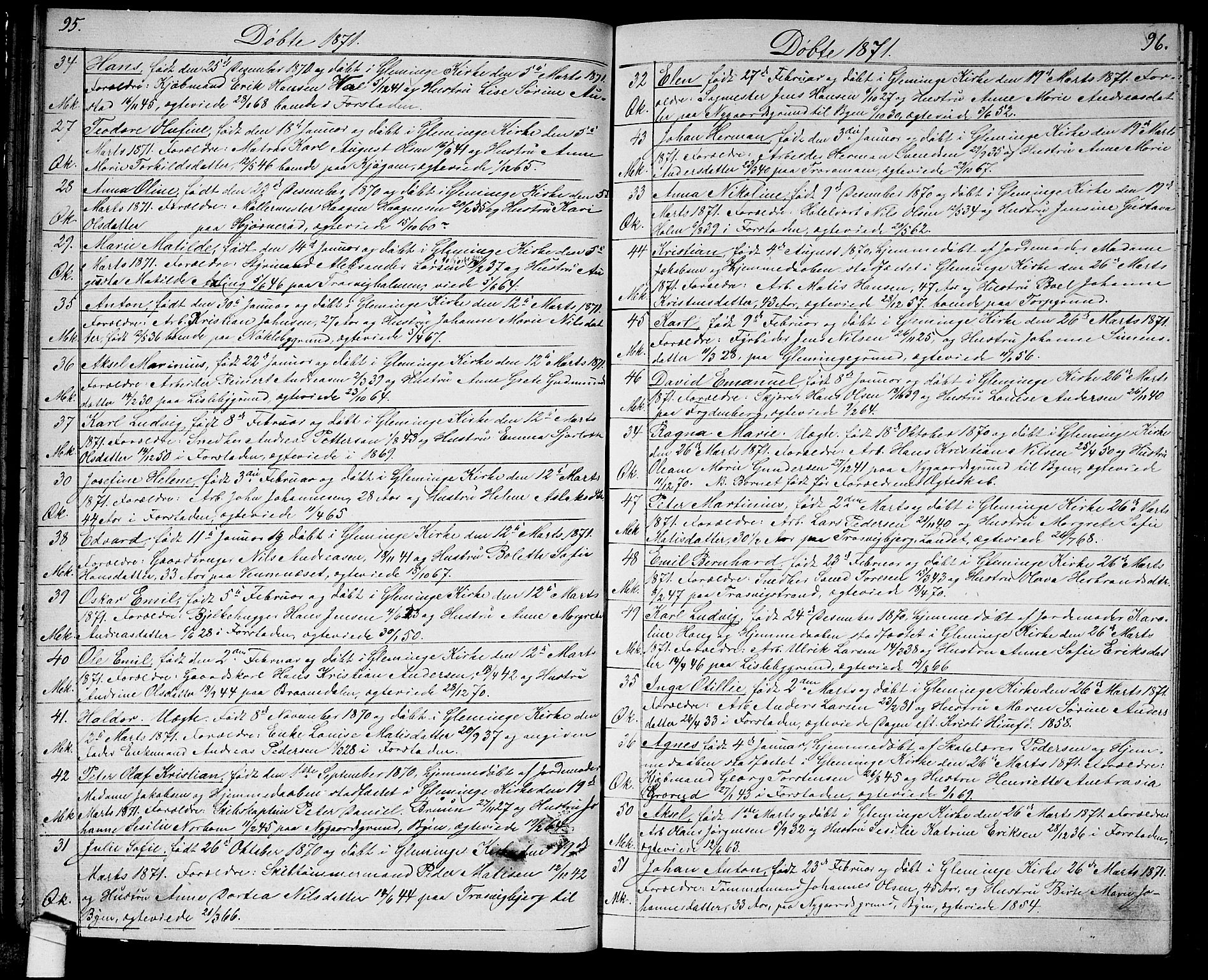 Glemmen prestekontor Kirkebøker, SAO/A-10908/G/Ga/L0004: Parish register (copy) no. 4, 1867-1875, p. 95-96