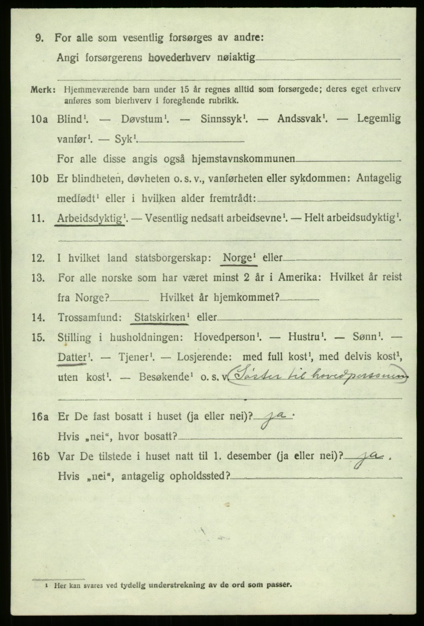 SAB, 1920 census for Lærdal, 1920, p. 2193