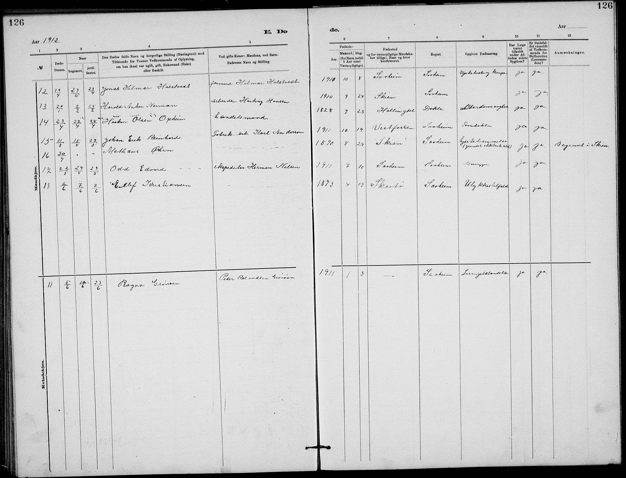 Rjukan kirkebøker, AV/SAKO-A-294/G/Ga/L0001: Parish register (copy) no. 1, 1880-1914, p. 126