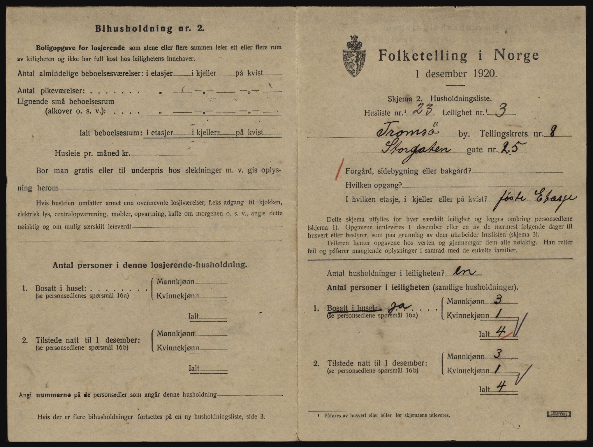 SATØ, 1920 census for Tromsø, 1920, p. 4535