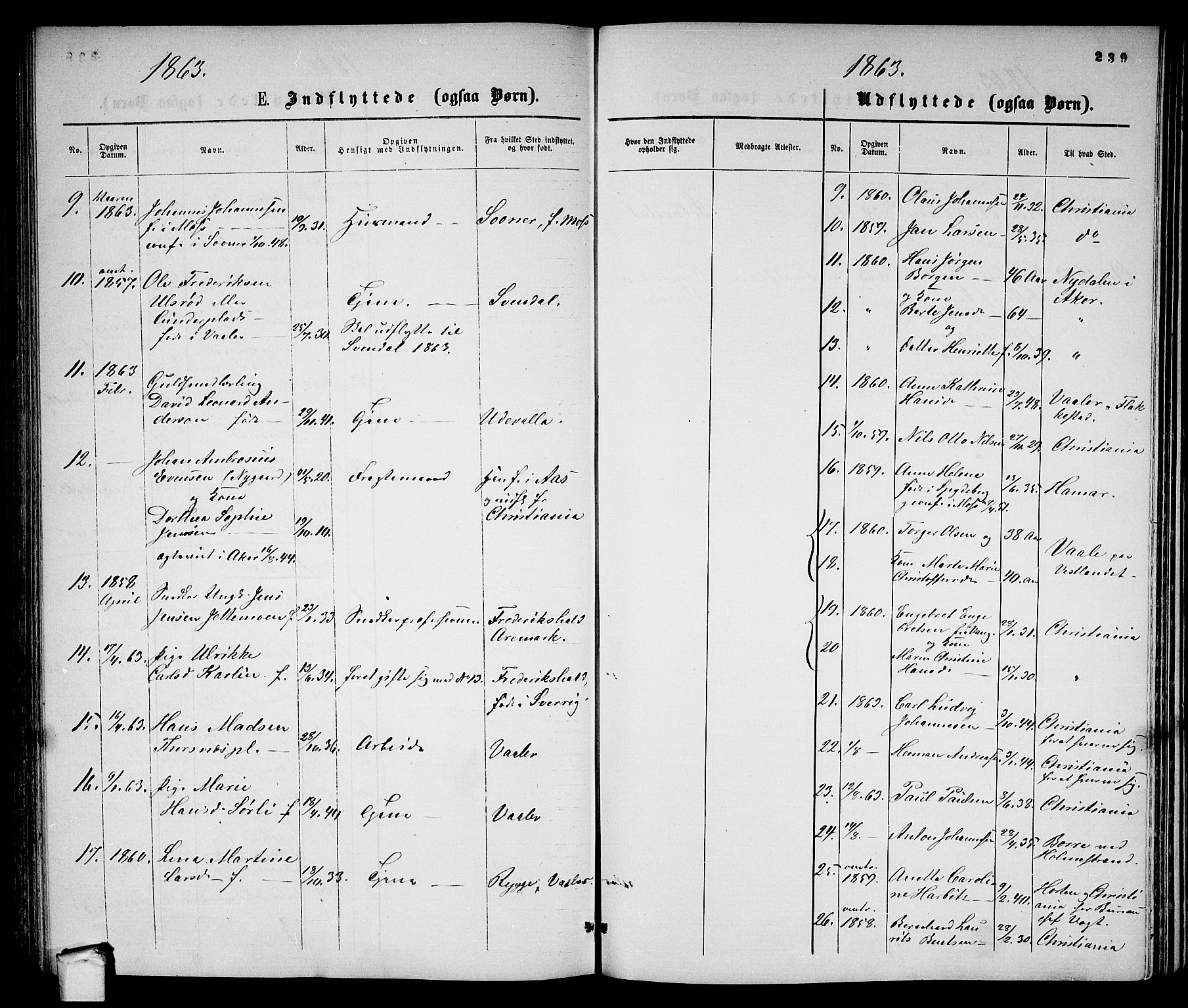 Moss prestekontor Kirkebøker, AV/SAO-A-2003/G/Ga/L0003: Parish register (copy) no. I 3, 1861-1872, p. 239