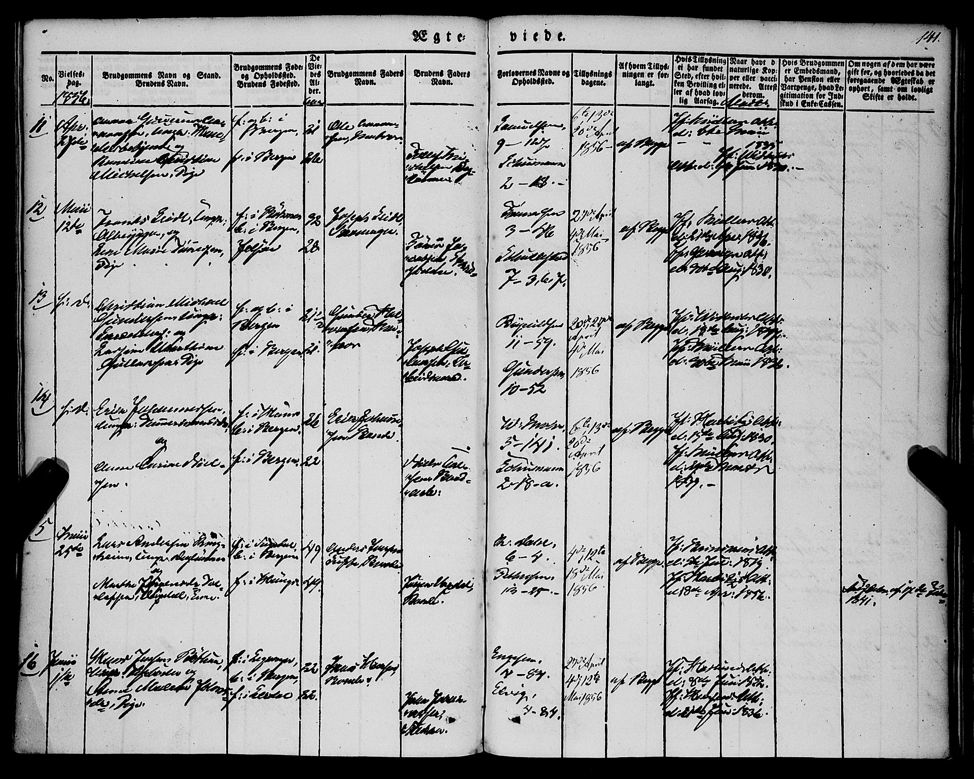 Nykirken Sokneprestembete, AV/SAB-A-77101/H/Haa/L0031: Parish register (official) no. D 1, 1834-1861, p. 141