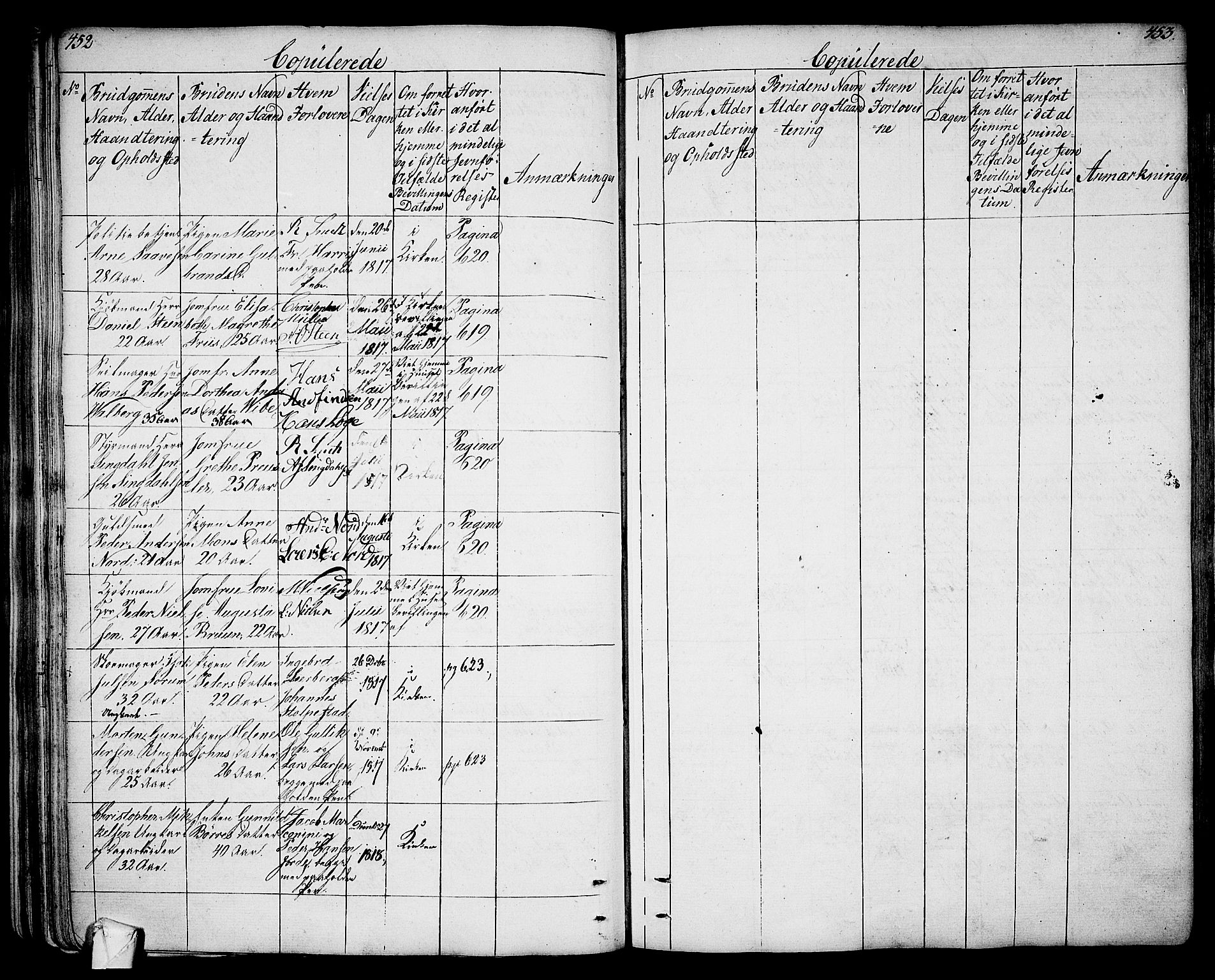 Larvik kirkebøker, SAKO/A-352/G/Ga/L0002: Parish register (copy) no. I 2, 1807-1830, p. 452-453