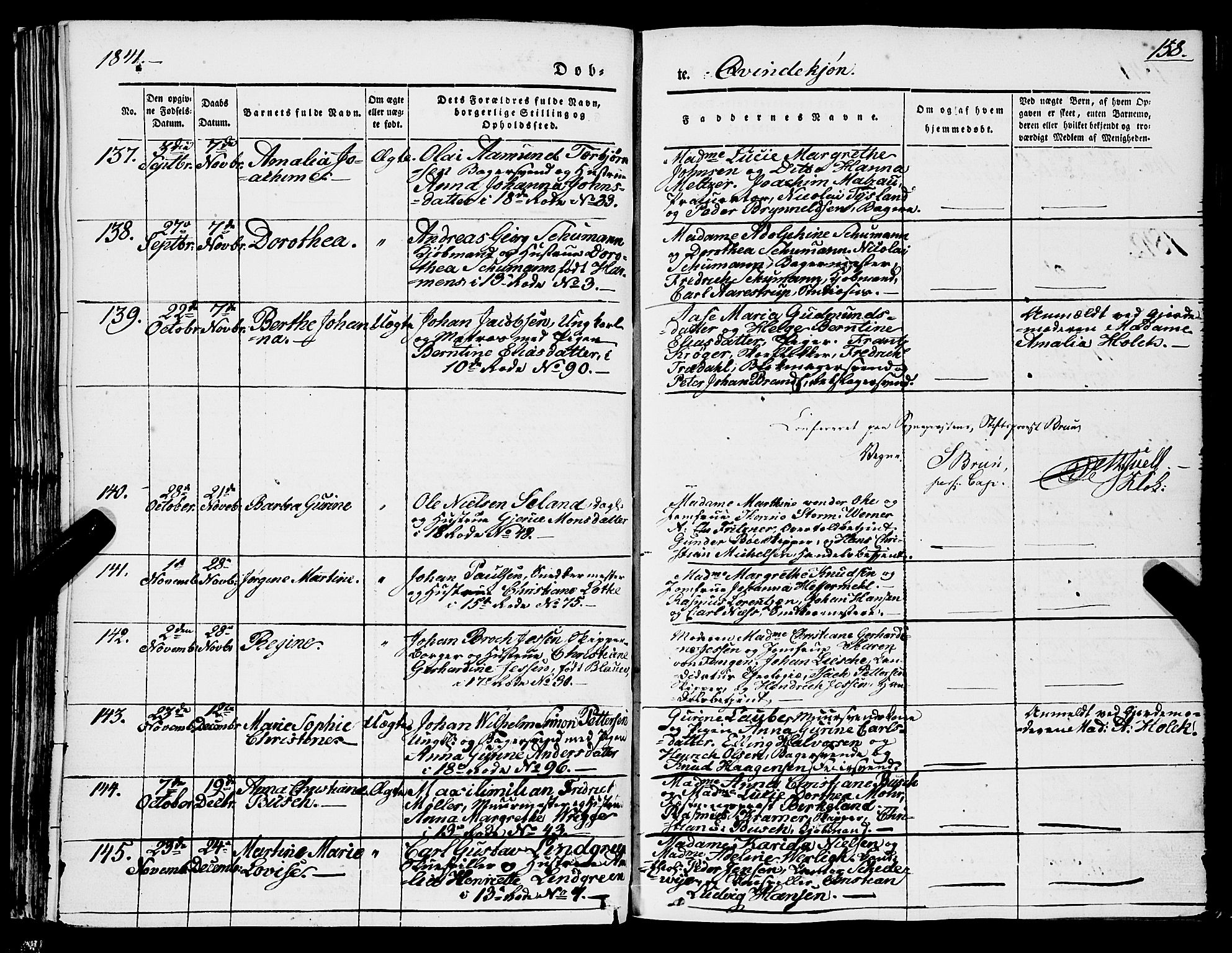 Domkirken sokneprestembete, AV/SAB-A-74801/H/Haa/L0019: Parish register (official) no. B 2, 1841-1851, p. 158