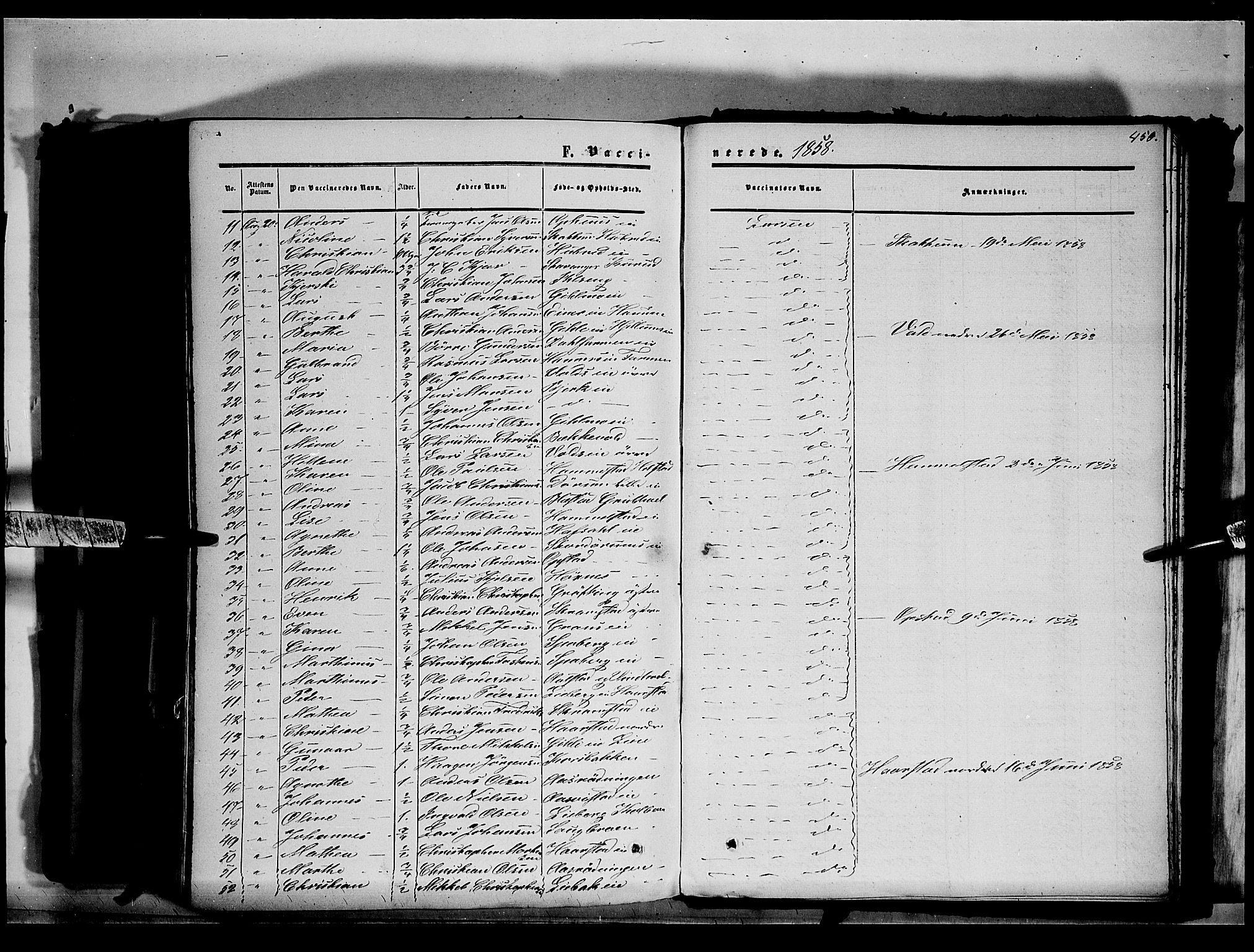 Vang prestekontor, Hedmark, SAH/PREST-008/H/Ha/Haa/L0012: Parish register (official) no. 12, 1855-1870, p. 450