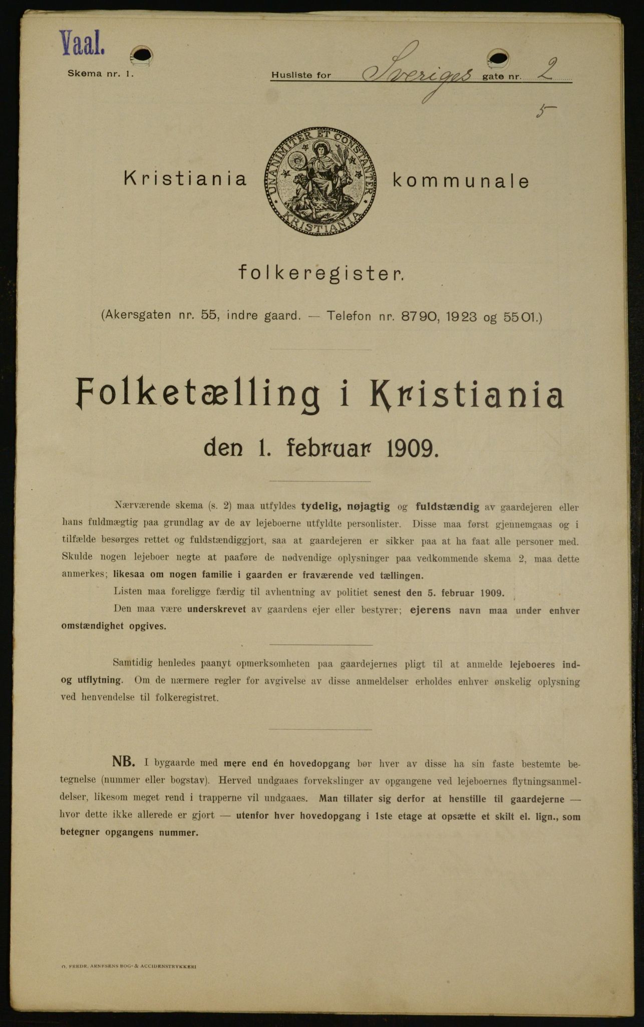 OBA, Municipal Census 1909 for Kristiania, 1909, p. 95680