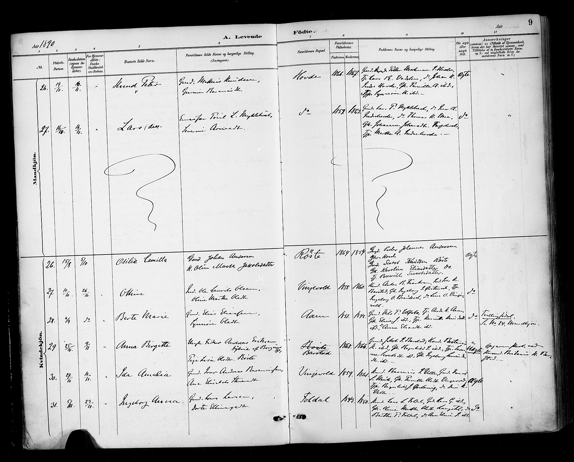 Ministerialprotokoller, klokkerbøker og fødselsregistre - Møre og Romsdal, AV/SAT-A-1454/513/L0177: Parish register (official) no. 513A04, 1890-1906, p. 9