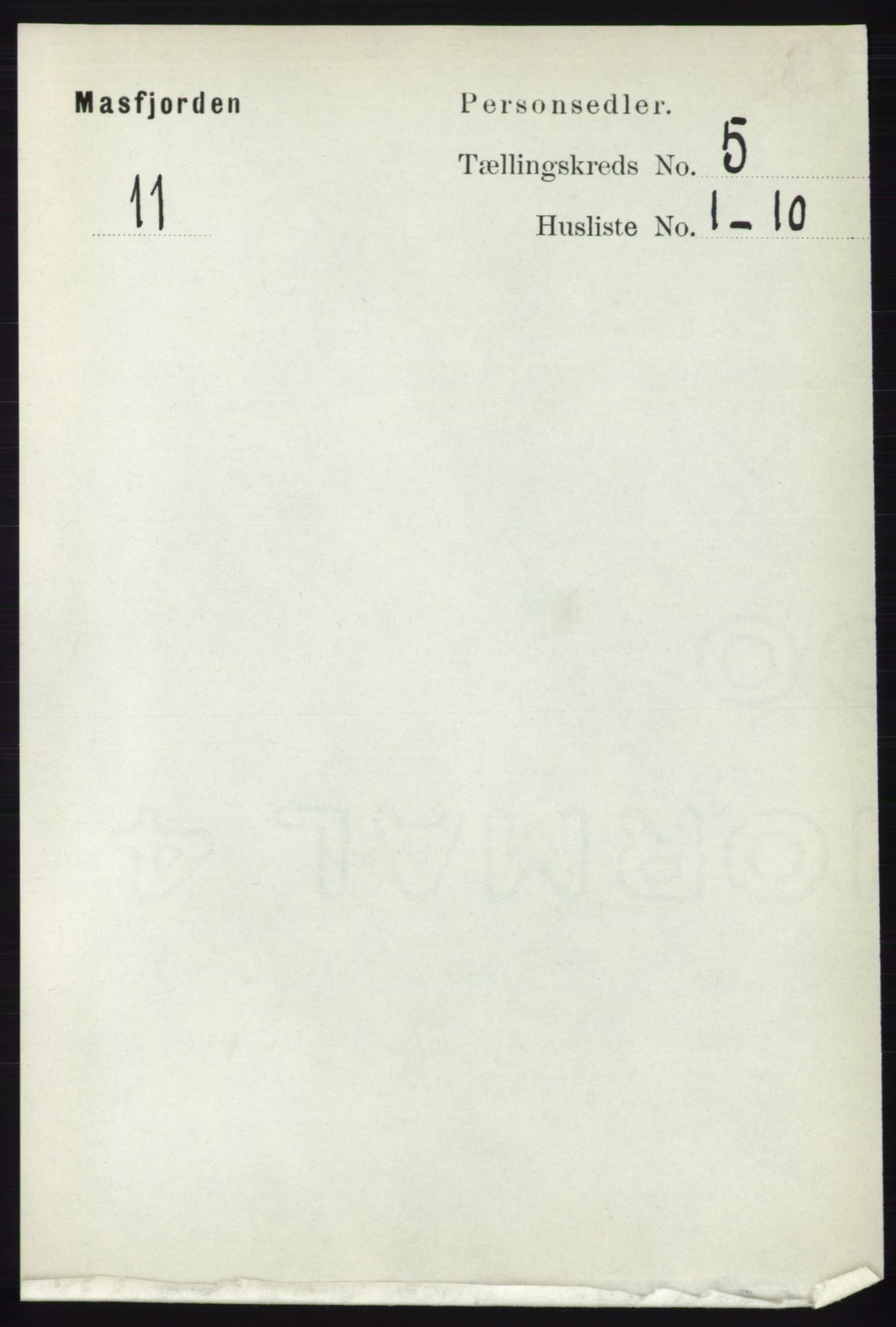 RA, 1891 census for 1266 Masfjorden, 1891, p. 853