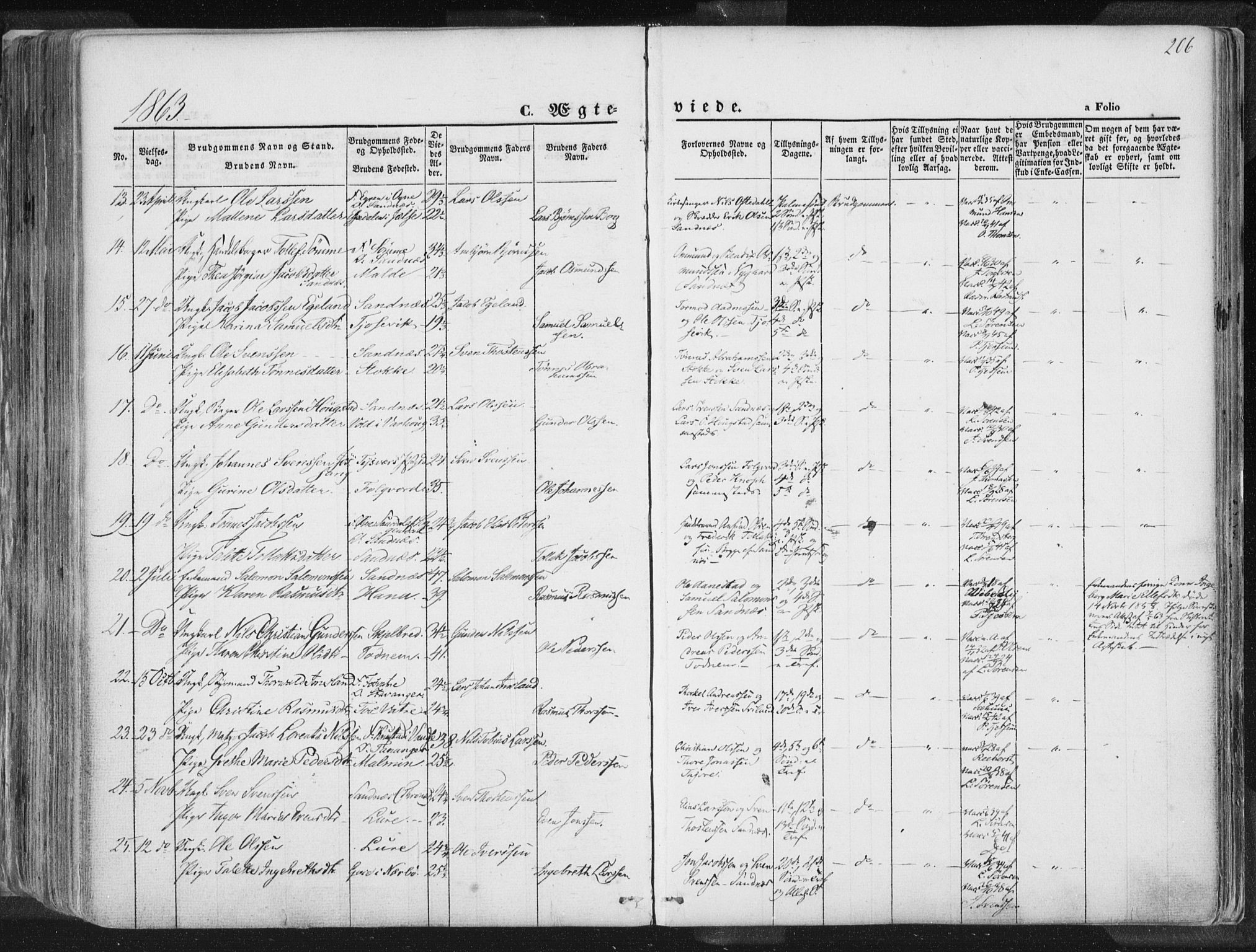 Høyland sokneprestkontor, SAST/A-101799/001/30BA/L0010: Parish register (official) no. A 9.1, 1857-1877, p. 206