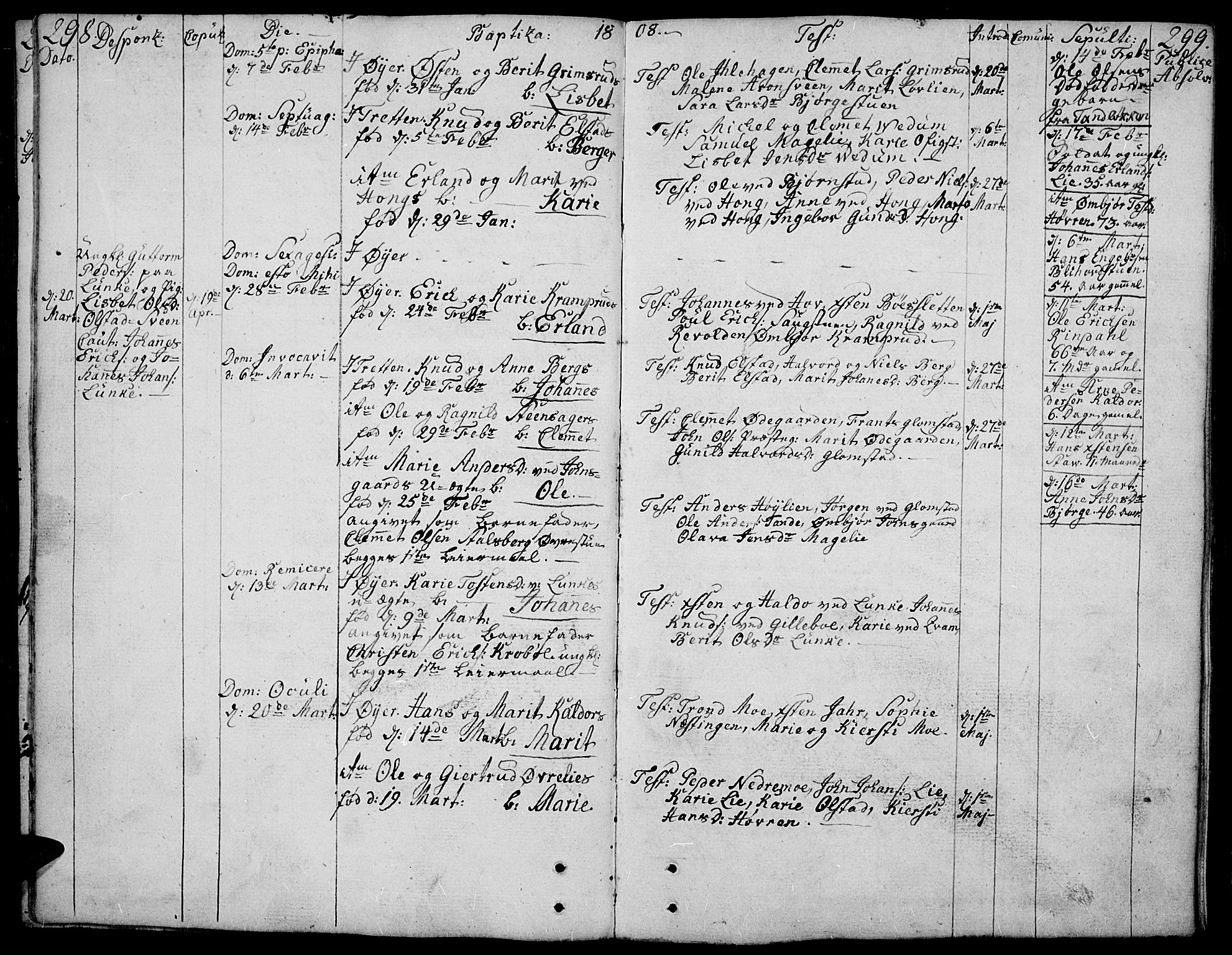 Øyer prestekontor, SAH/PREST-084/H/Ha/Haa/L0003: Parish register (official) no. 3, 1784-1824, p. 298-299
