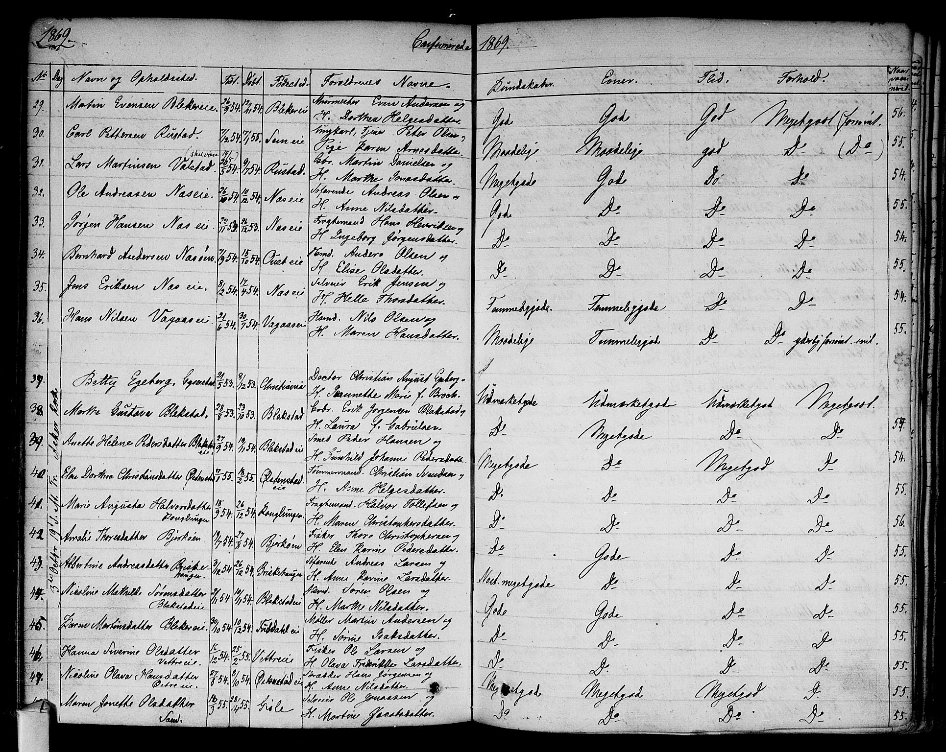 Asker prestekontor Kirkebøker, SAO/A-10256a/F/Fa/L0009: Parish register (official) no. I 9, 1825-1878, p. 259