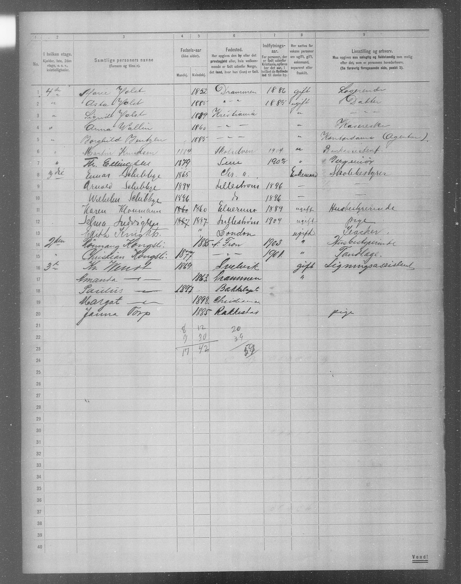 OBA, Municipal Census 1904 for Kristiania, 1904, p. 6499