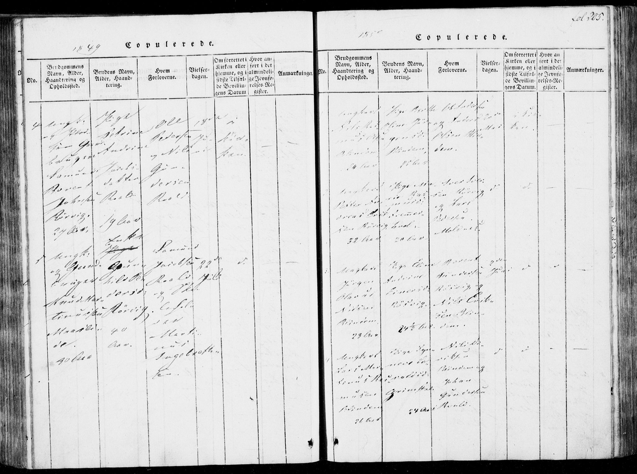 Ministerialprotokoller, klokkerbøker og fødselsregistre - Møre og Romsdal, SAT/A-1454/537/L0517: Parish register (official) no. 537A01, 1818-1862, p. 205