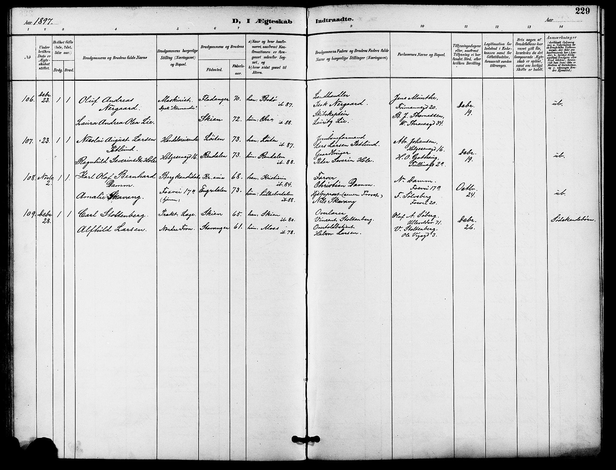 Gamle Aker prestekontor Kirkebøker, AV/SAO-A-10617a/F/L0009: Parish register (official) no. 9, 1890-1898, p. 229