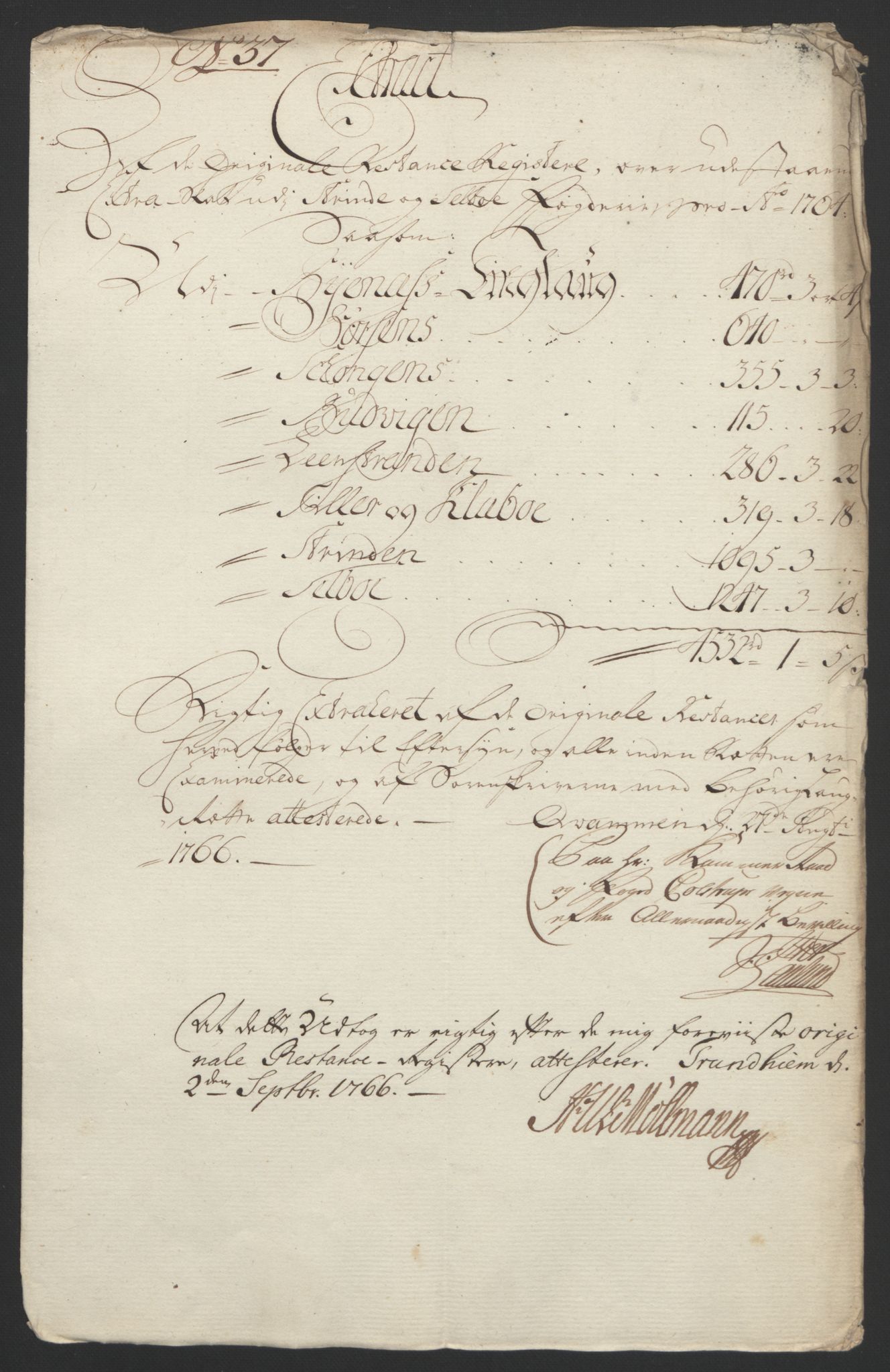 Rentekammeret inntil 1814, Reviderte regnskaper, Fogderegnskap, RA/EA-4092/R61/L4180: Ekstraskatten Strinda og Selbu, 1762-1767, p. 65