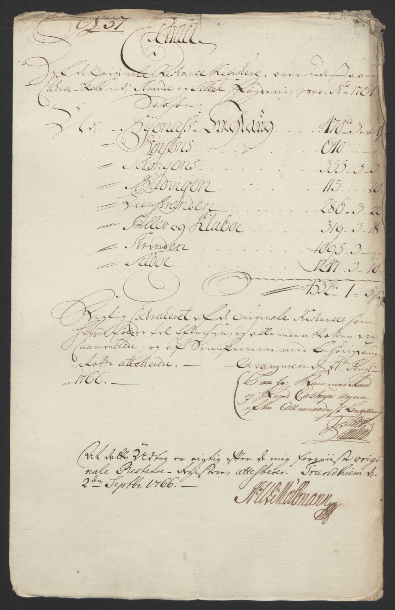 Rentekammeret inntil 1814, Reviderte regnskaper, Fogderegnskap, AV/RA-EA-4092/R61/L4180: Ekstraskatten Strinda og Selbu, 1762-1767, p. 65