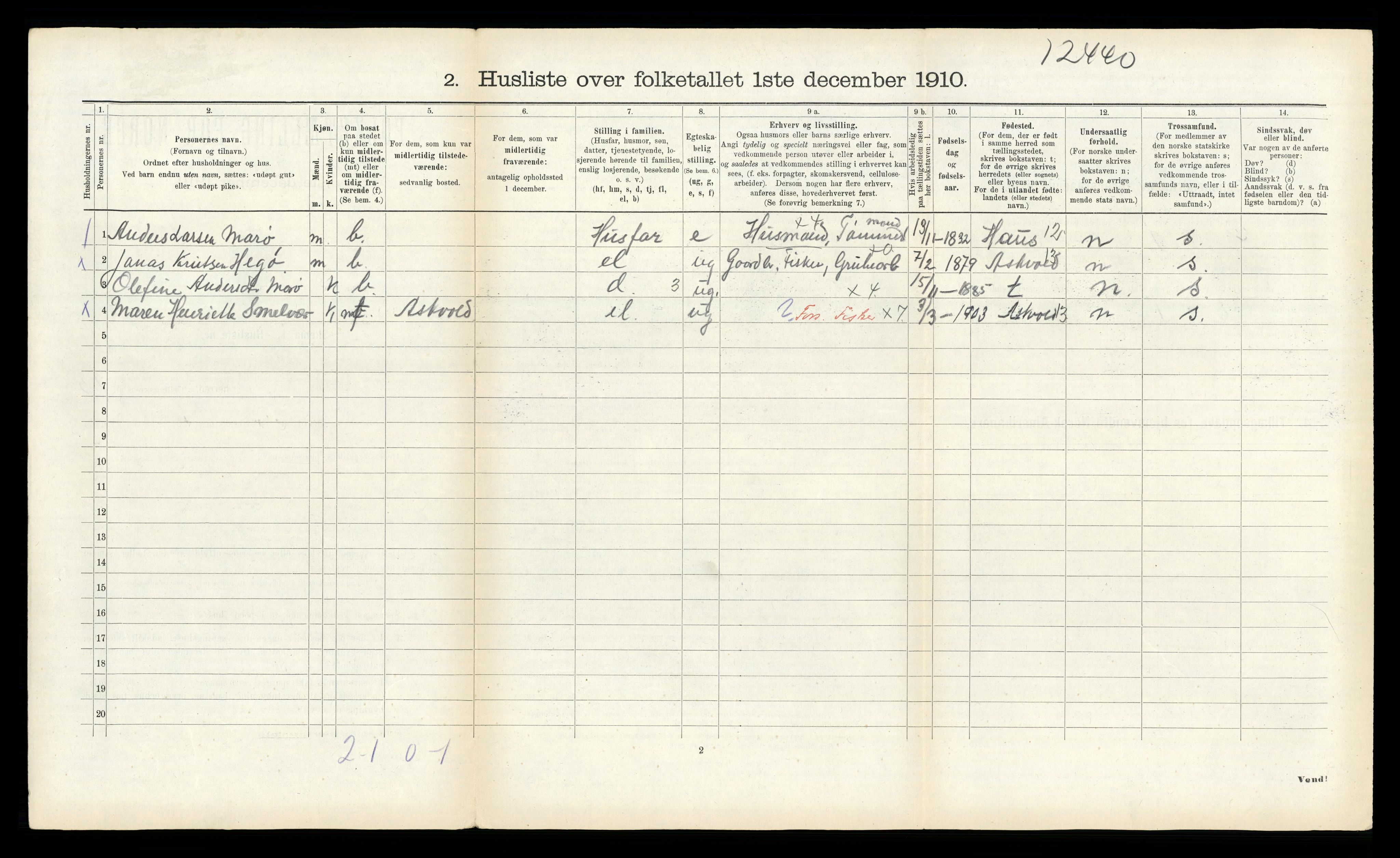 RA, 1910 census for Kinn, 1910, p. 1387