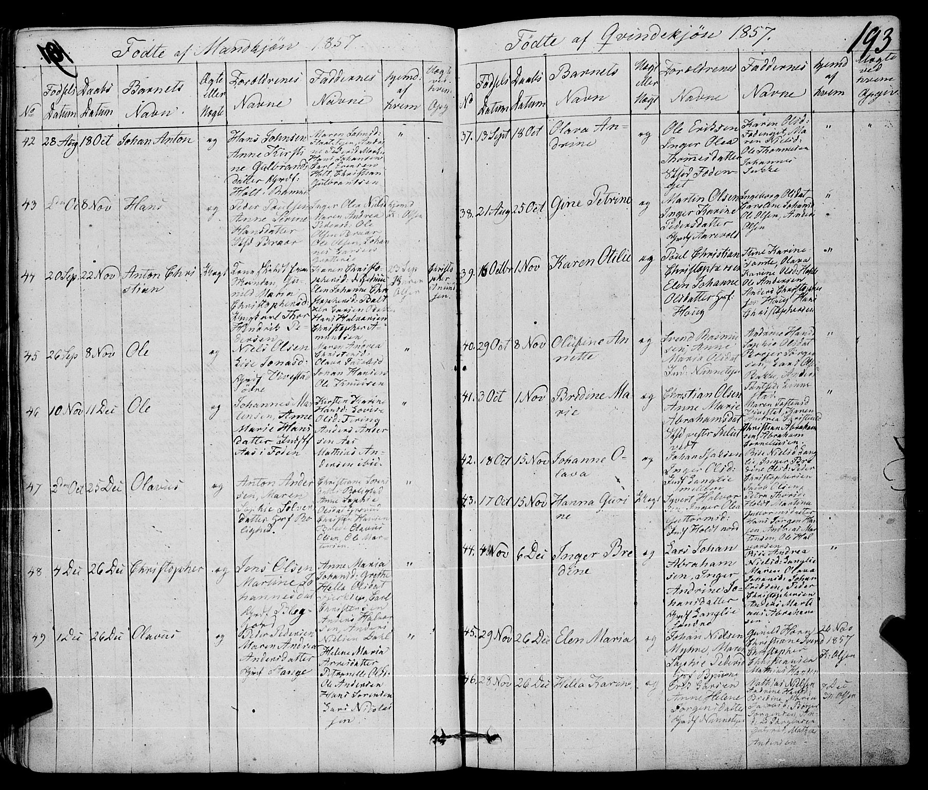 Ramnes kirkebøker, AV/SAKO-A-314/F/Fa/L0005: Parish register (official) no. I 5, 1841-1861, p. 192-193