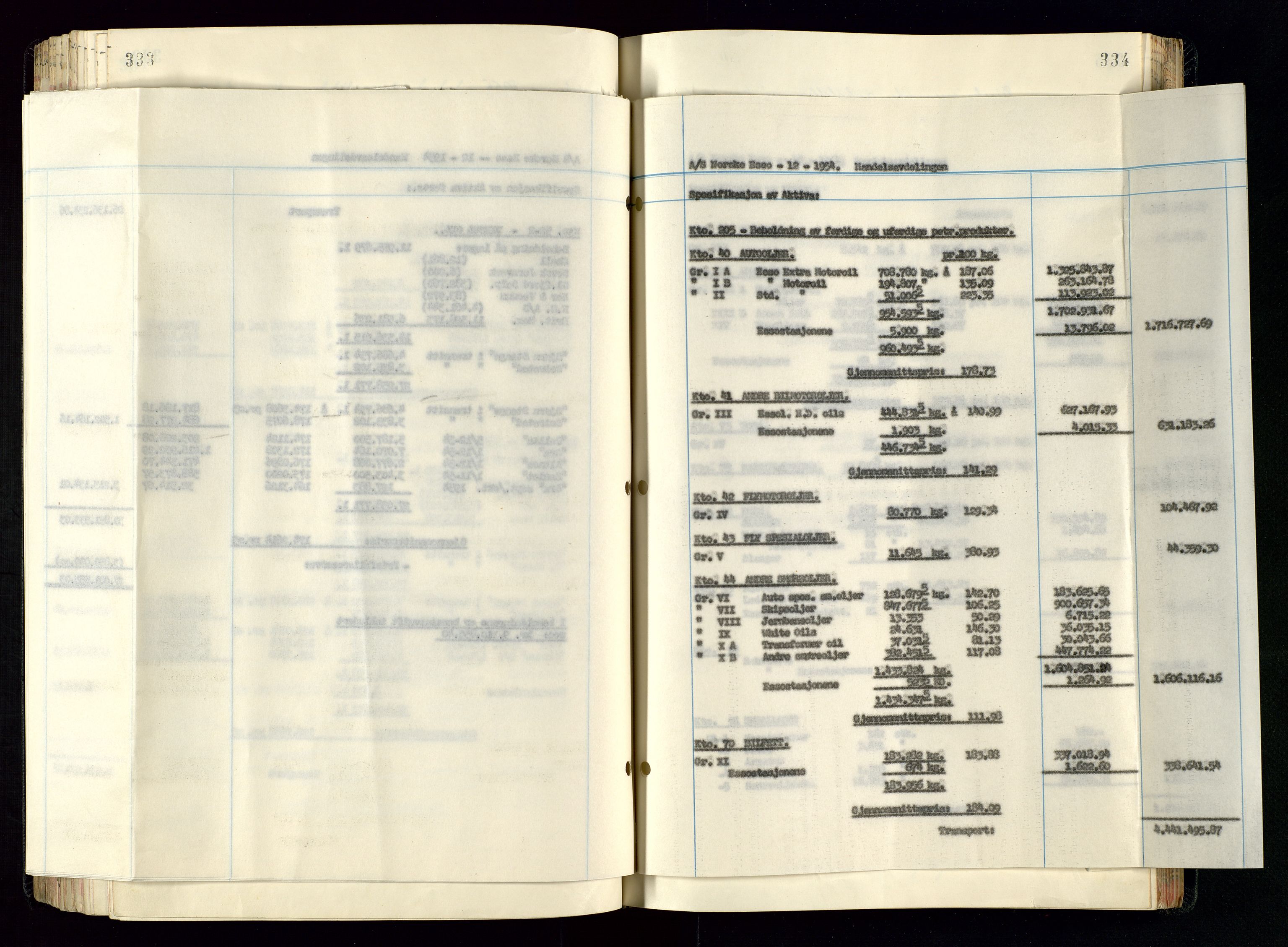 PA 1534 - Østlandske Petroleumscompagni A/S, AV/SAST-A-101954/A/Aa/L0005/0001: Direksjonsprotokoller / Den Administrerende Direksjon alle selskaper (referatprotokoll), 1943-1958