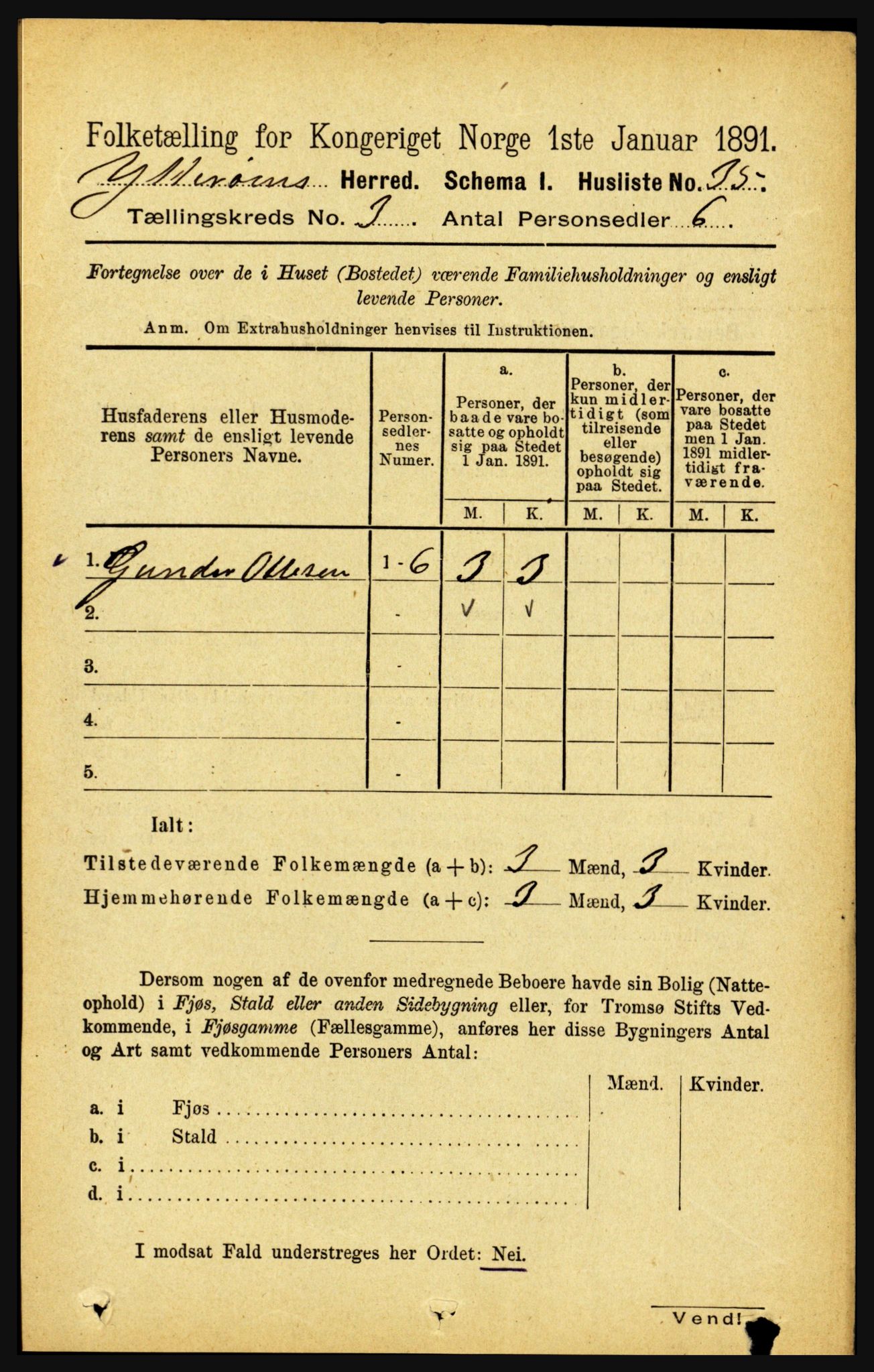 RA, 1891 census for 1722 Ytterøy, 1891, p. 1206