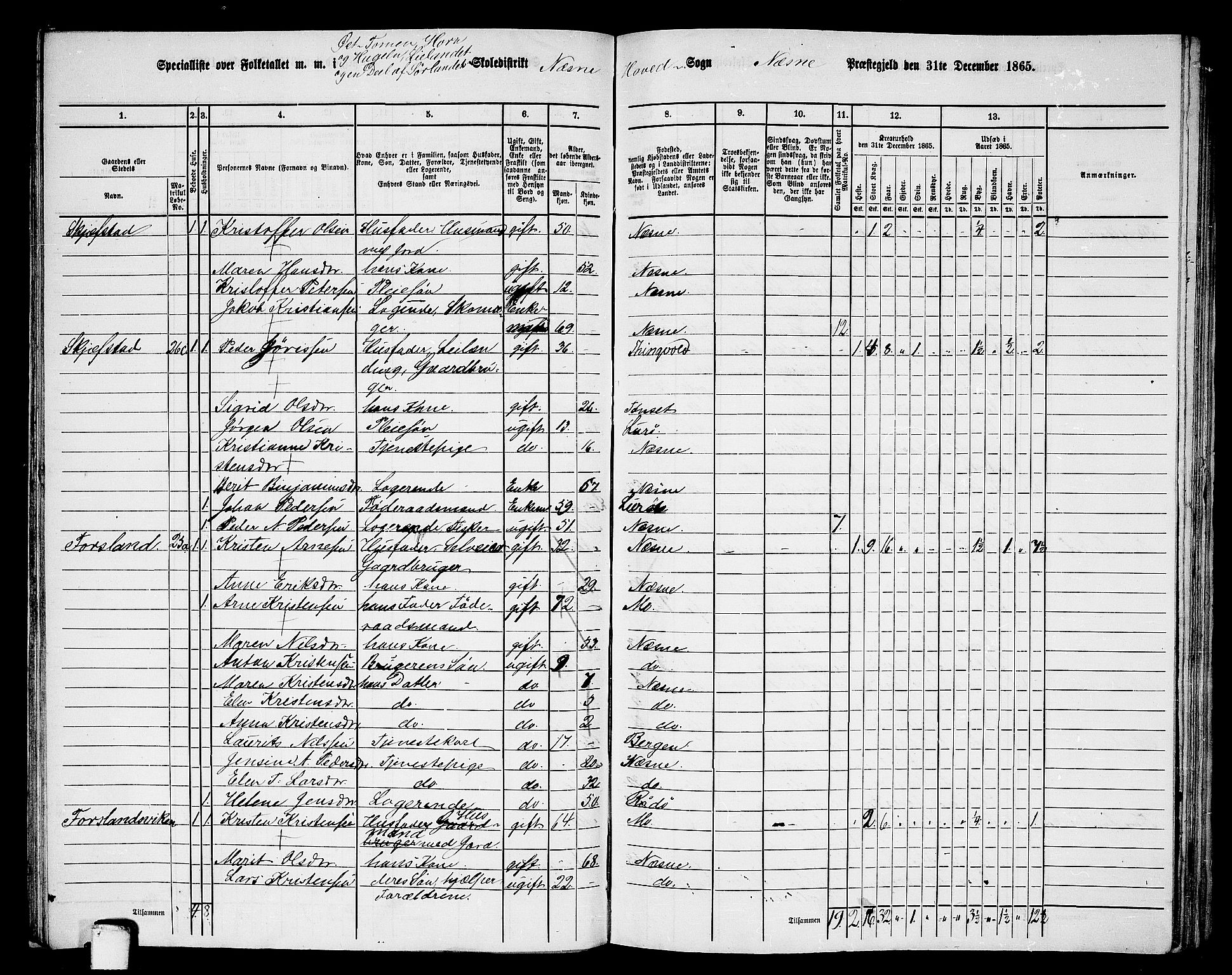 RA, 1865 census for Nesna, 1865, p. 77