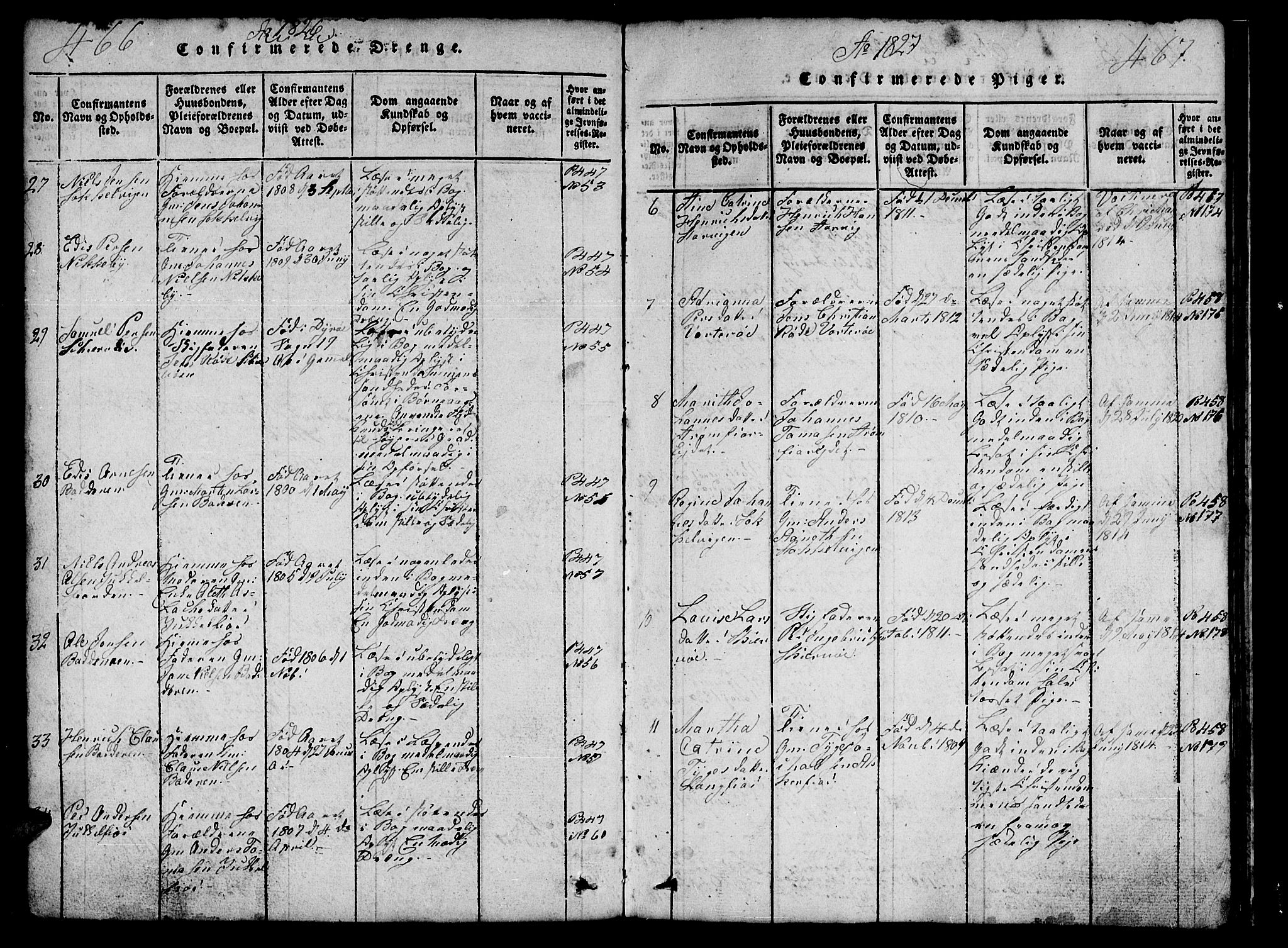 Skjervøy sokneprestkontor, AV/SATØ-S-1300/H/Ha/Hab/L0001klokker: Parish register (copy) no. 1, 1825-1838, p. 466-467