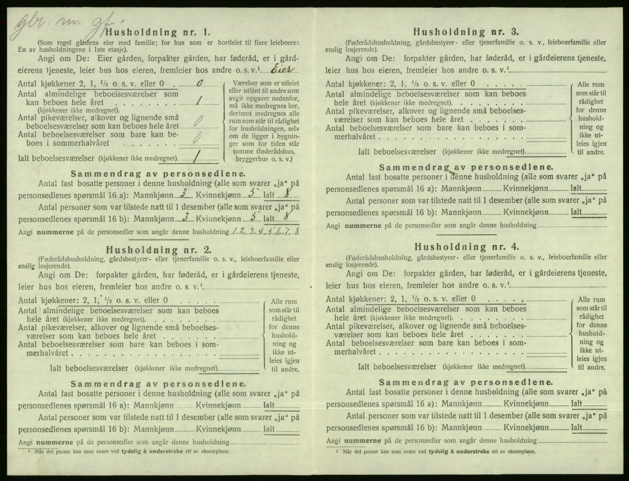 SAB, 1920 census for Evanger, 1920, p. 638