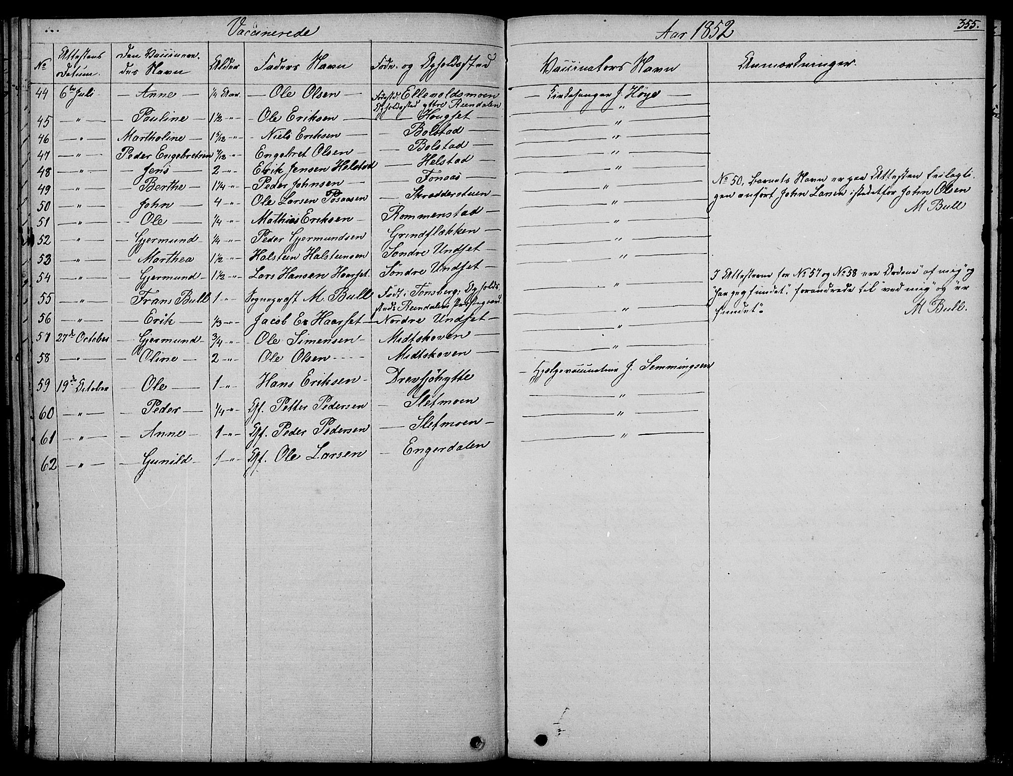 Rendalen prestekontor, AV/SAH-PREST-054/H/Ha/Haa/L0004: Parish register (official) no. 4, 1829-1852, p. 355