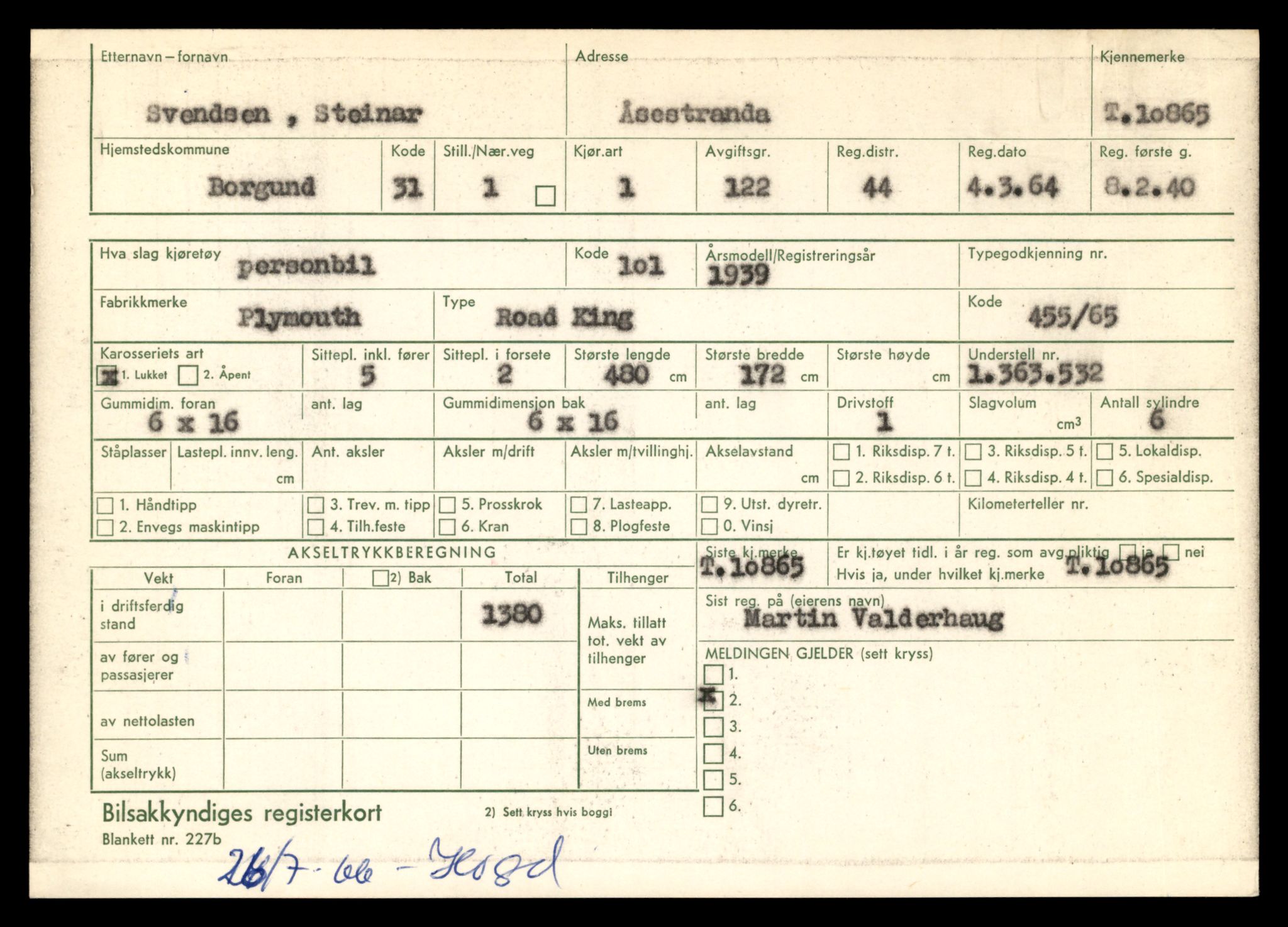 Møre og Romsdal vegkontor - Ålesund trafikkstasjon, SAT/A-4099/F/Fe/L0024: Registreringskort for kjøretøy T 10810 - T 10930, 1927-1998, p. 1513