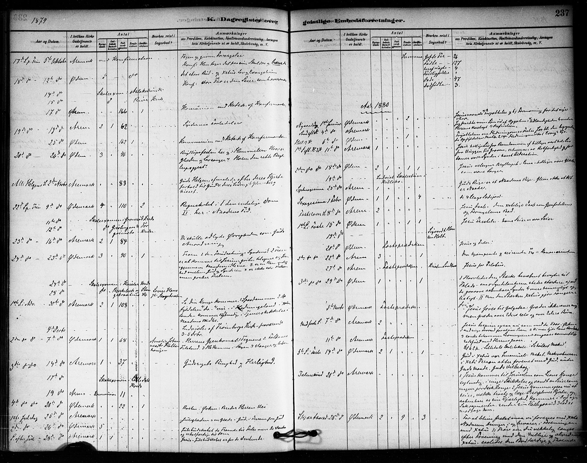 Aremark prestekontor Kirkebøker, AV/SAO-A-10899/F/Fa/L0005: Parish register (official) no. I 5, 1878-1897, p. 237