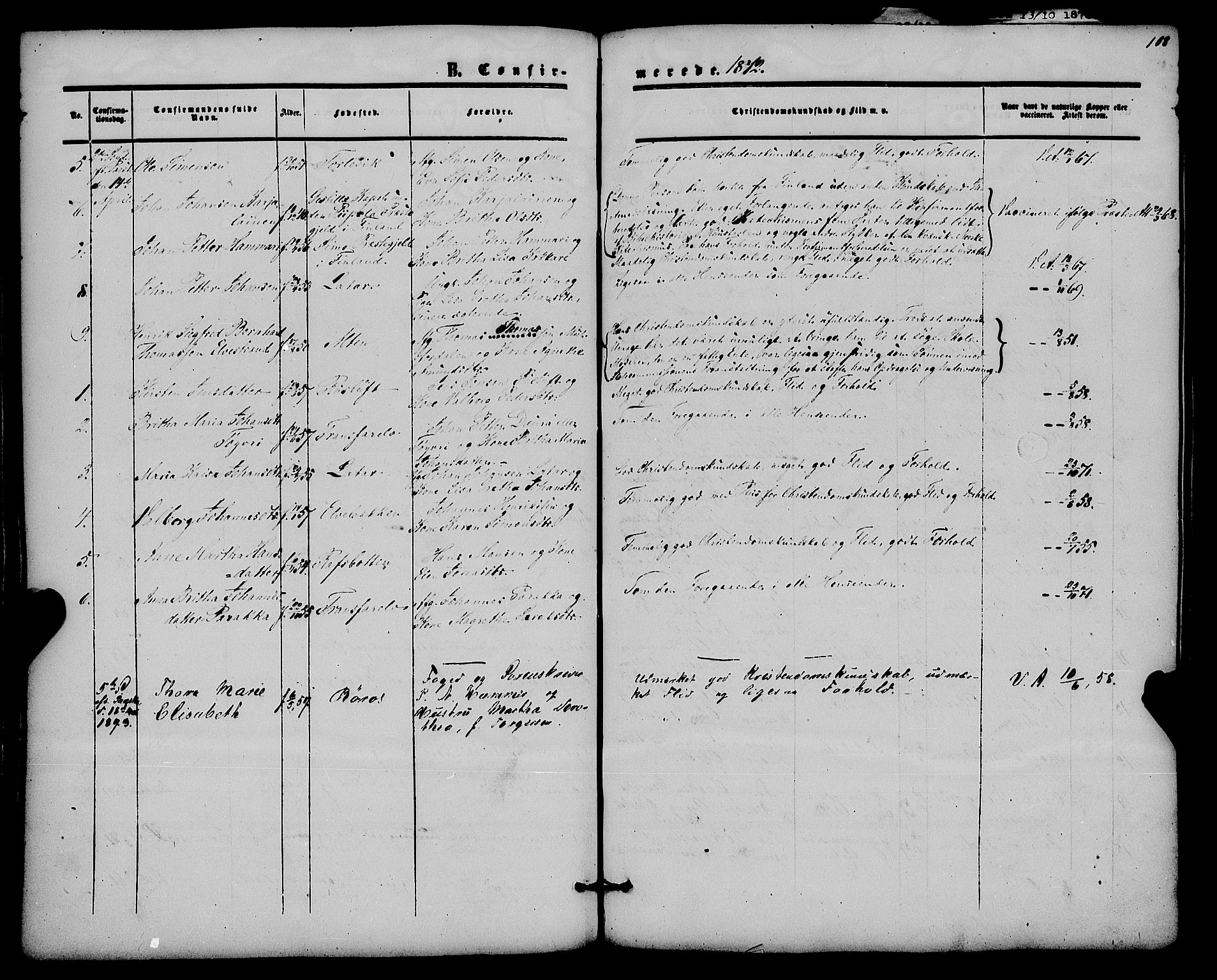 Alta sokneprestkontor, SATØ/S-1338/H/Ha/L0001.kirke: Parish register (official) no. 1, 1858-1878, p. 108