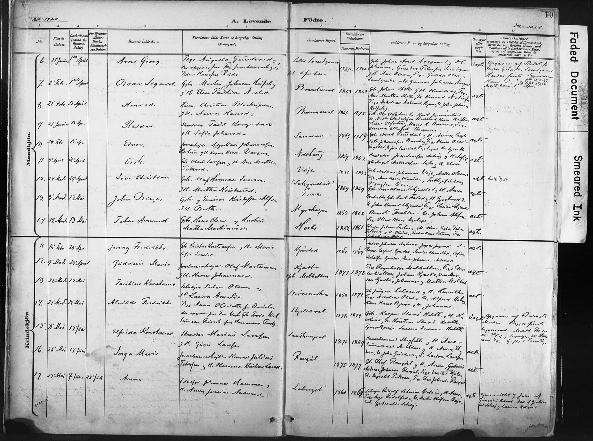Ministerialprotokoller, klokkerbøker og fødselsregistre - Nord-Trøndelag, SAT/A-1458/717/L0162: Parish register (official) no. 717A12, 1898-1923, p. 10