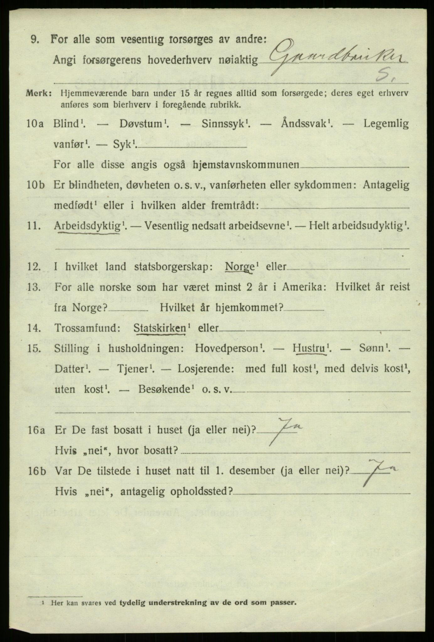 SAB, 1920 census for Lindås, 1920, p. 6436