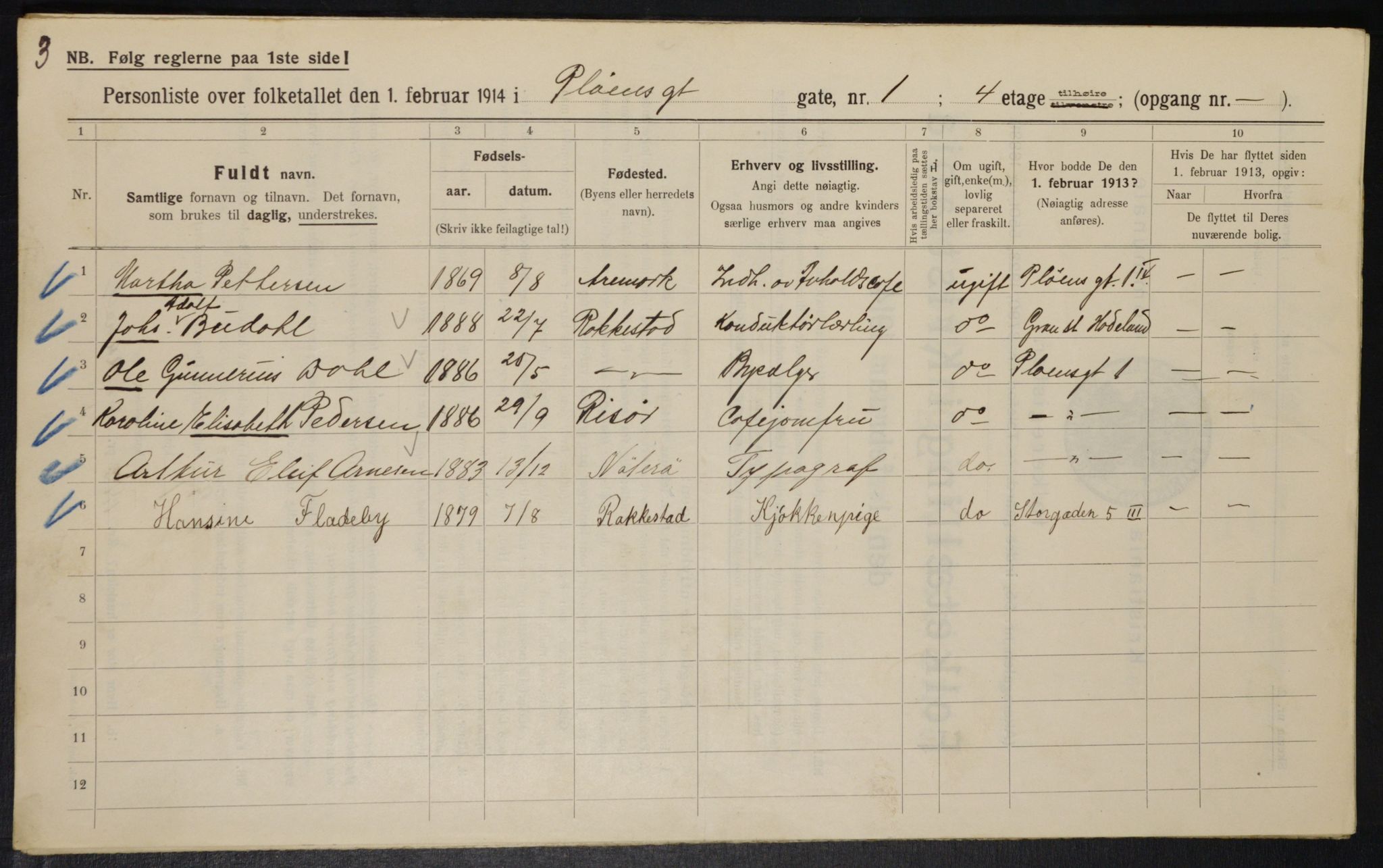 OBA, Municipal Census 1914 for Kristiania, 1914, p. 80970