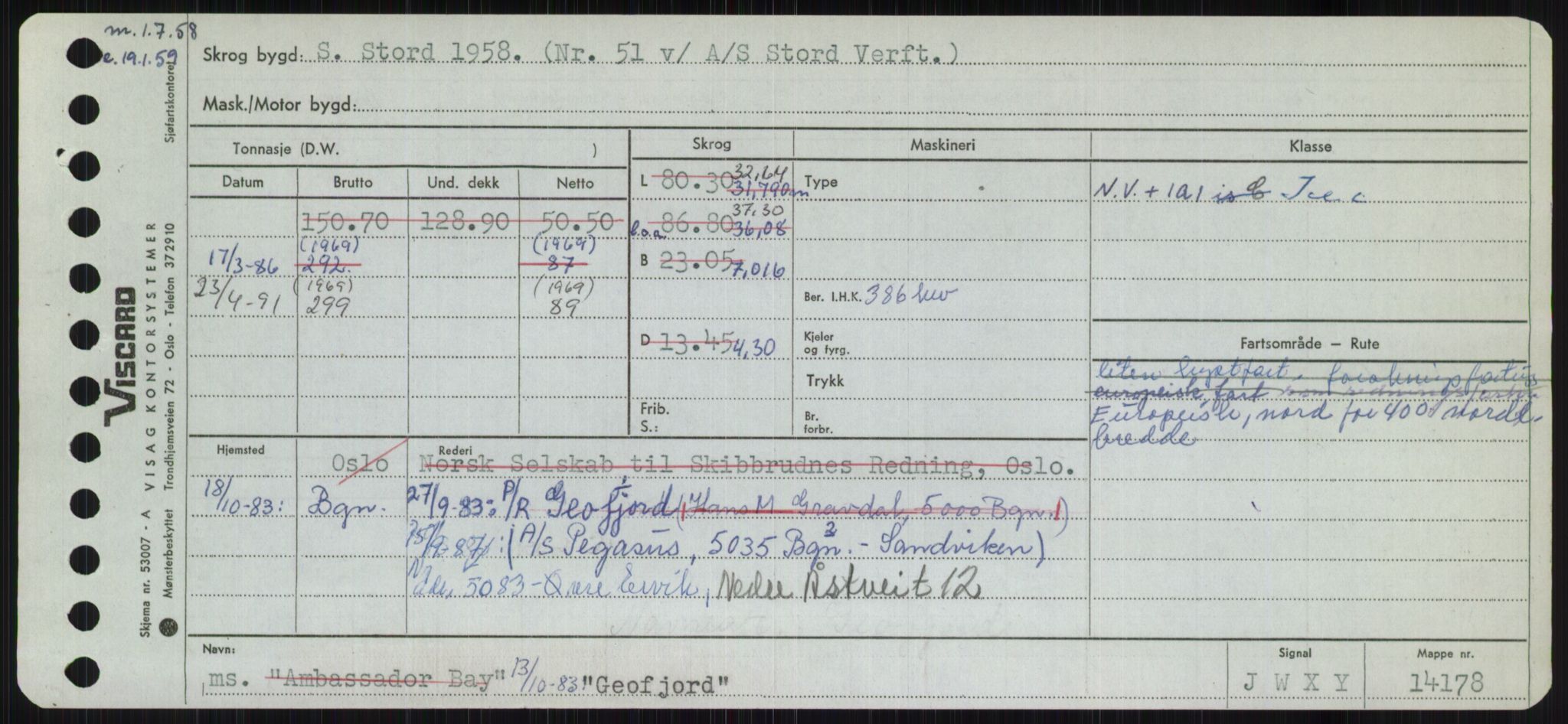 Sjøfartsdirektoratet med forløpere, Skipsmålingen, RA/S-1627/H/Ha/L0002/0002: Fartøy, Eik-Hill / Fartøy, G-Hill, p. 85