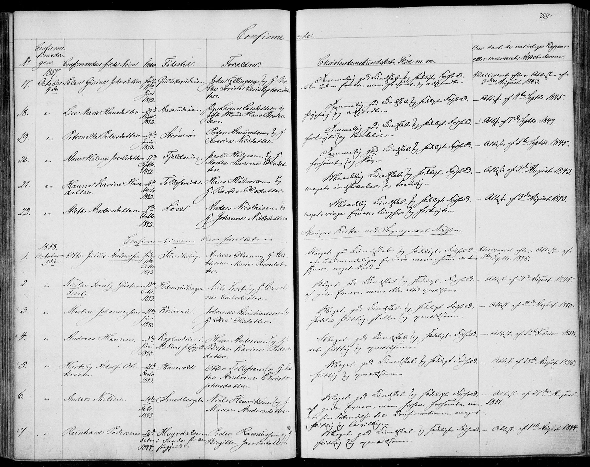 Skoger kirkebøker, AV/SAKO-A-59/F/Fa/L0003: Parish register (official) no. I 3, 1842-1861, p. 209