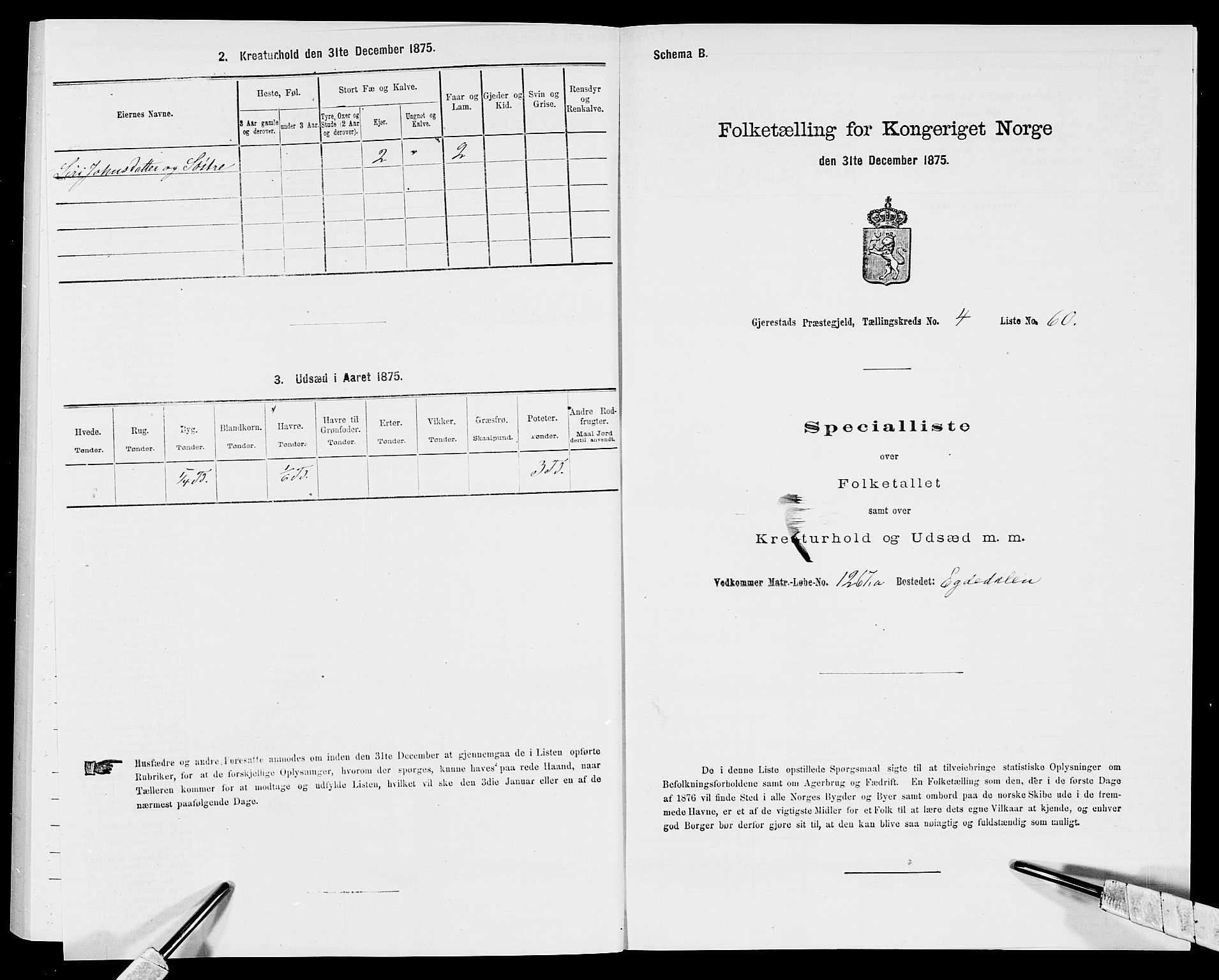 SAK, 1875 census for 0911P Gjerstad, 1875, p. 510