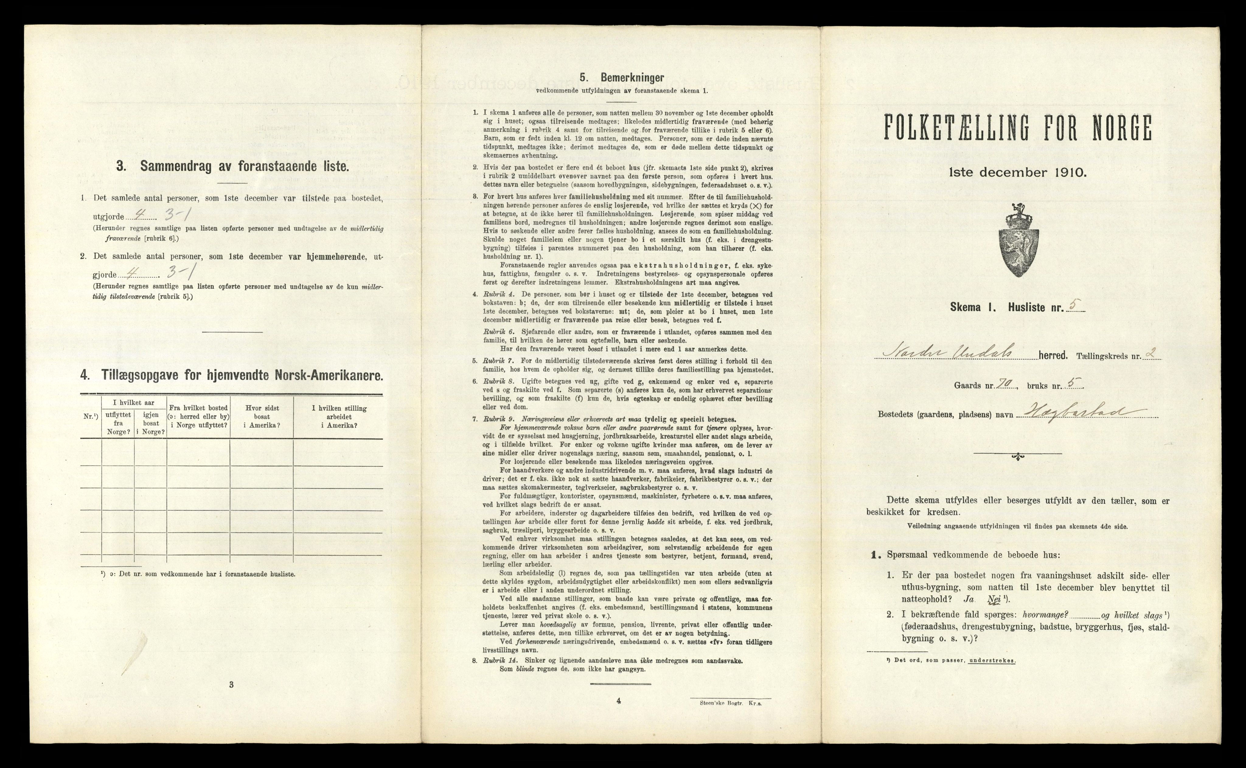 RA, 1910 census for Nord-Audnedal, 1910, p. 120