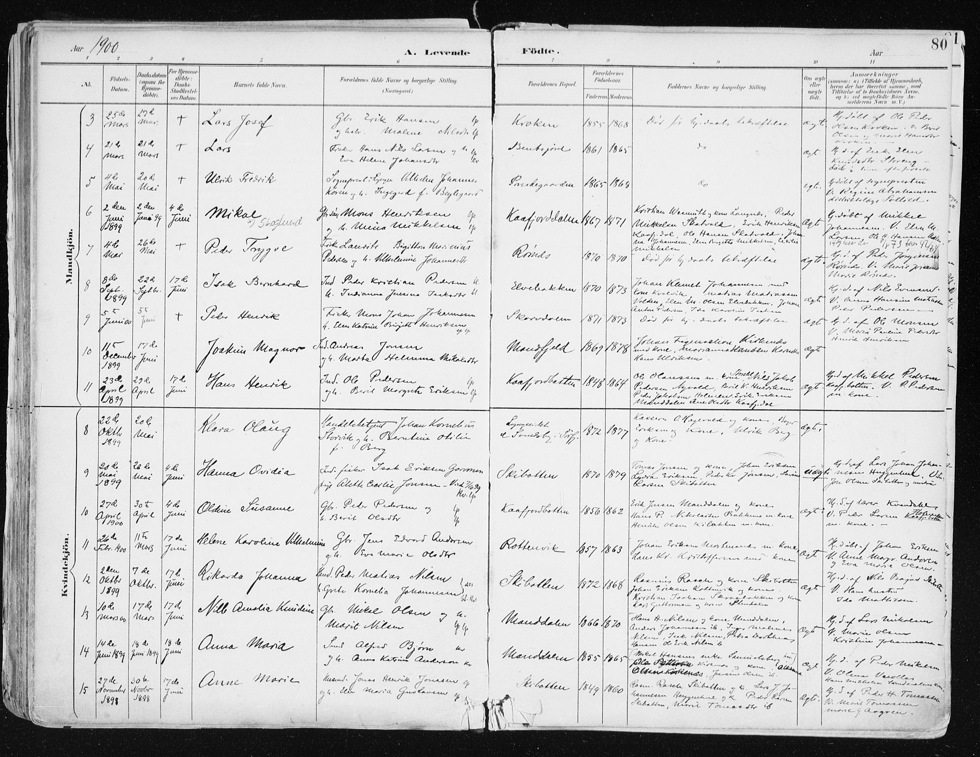 Lyngen sokneprestembete, AV/SATØ-S-1289/H/He/Hea/L0008kirke: Parish register (official) no. 8, 1891-1902, p. 80