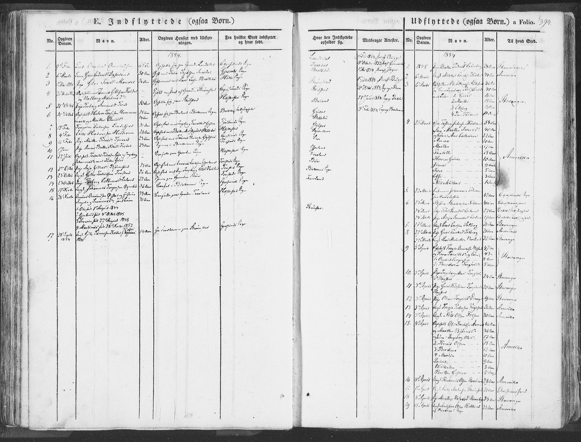 Helleland sokneprestkontor, SAST/A-101810: Parish register (official) no. A 6.2, 1834-1863, p. 394