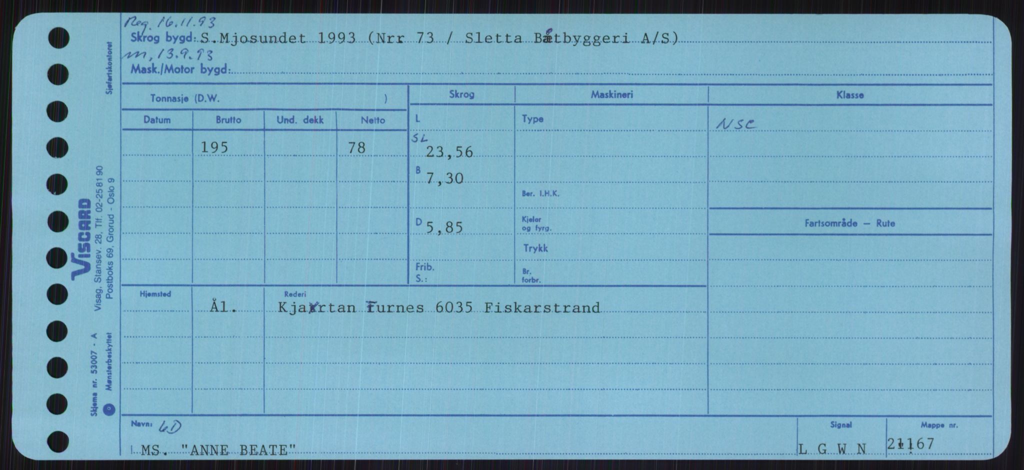Sjøfartsdirektoratet med forløpere, Skipsmålingen, AV/RA-S-1627/H/Ha/L0001/0001: Fartøy, A-Eig / Fartøy A-Bjøn, p. 305