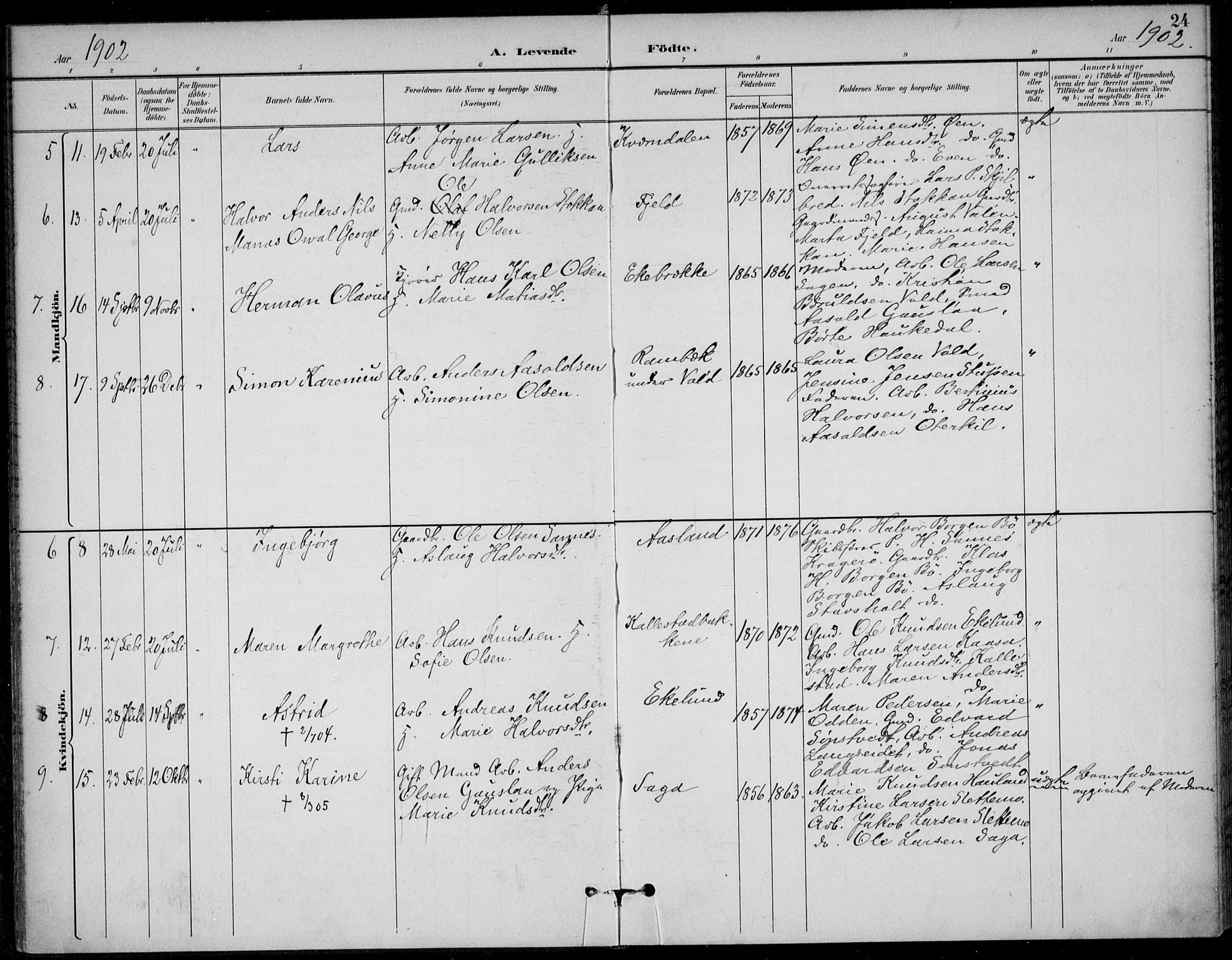 Solum kirkebøker, SAKO/A-306/F/Fc/L0002: Parish register (official) no. III 2, 1892-1906, p. 24