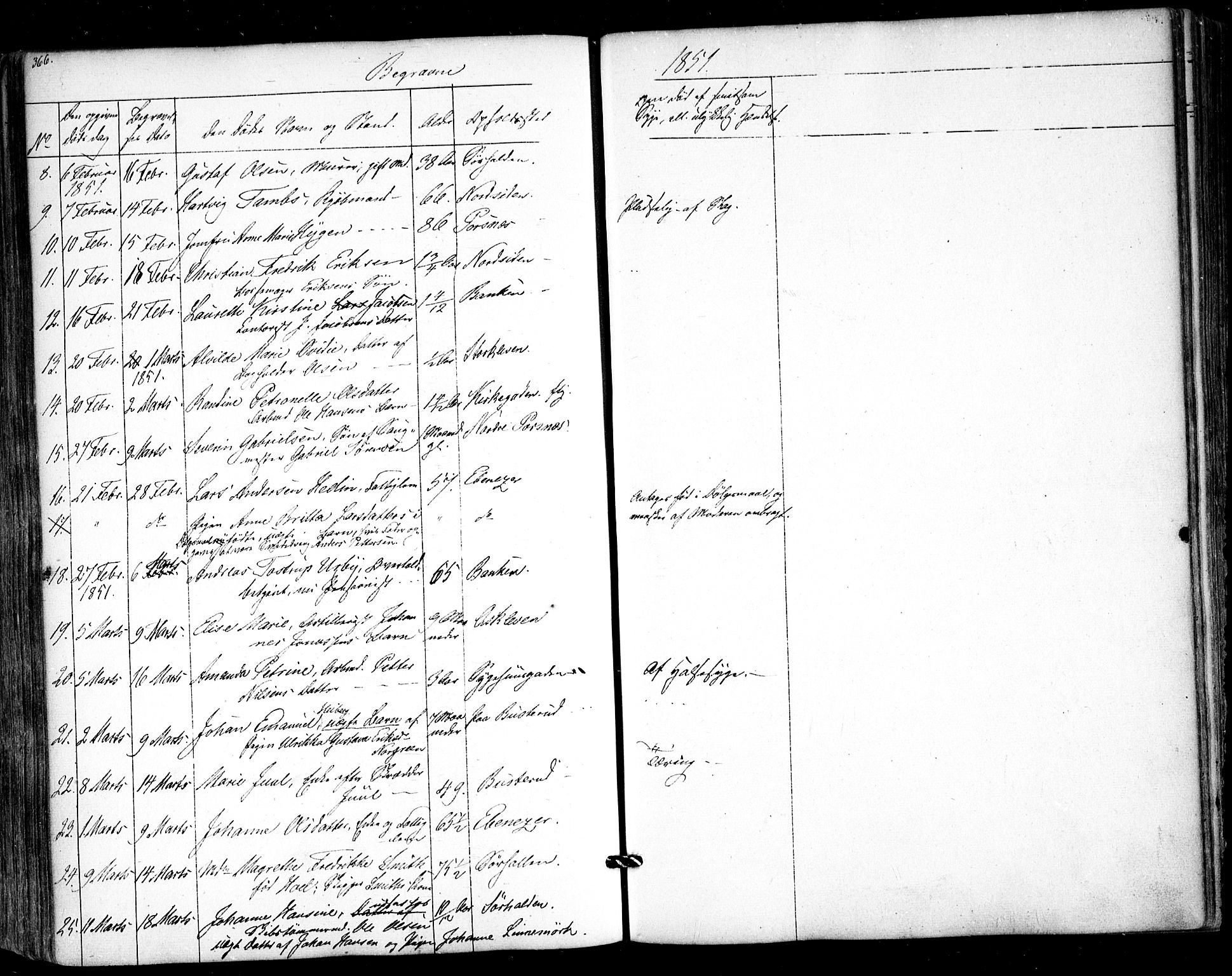 Halden prestekontor Kirkebøker, AV/SAO-A-10909/F/Fa/L0006: Parish register (official) no. I 6, 1845-1856, p. 366