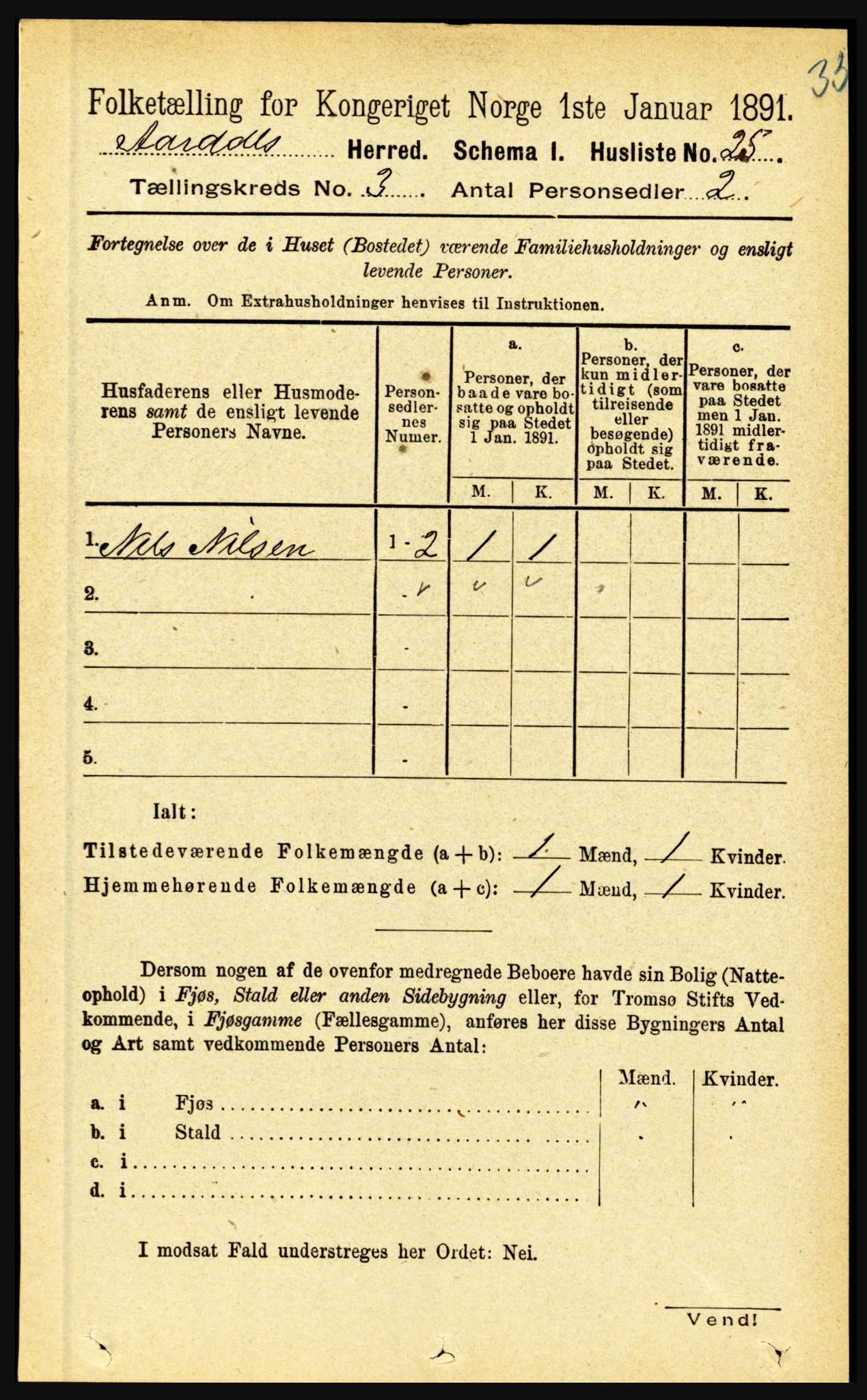 RA, 1891 census for 1424 Årdal, 1891, p. 389