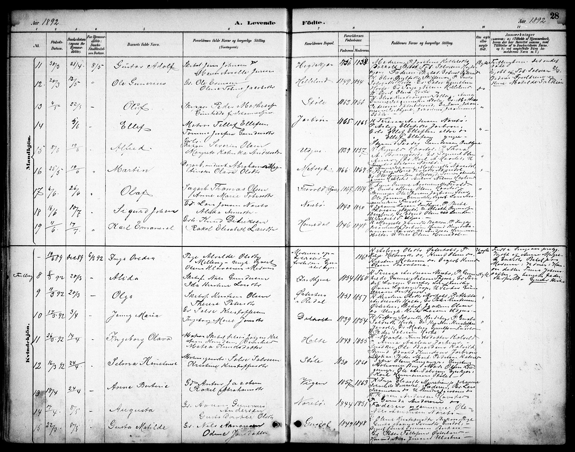 Hommedal sokneprestkontor, AV/SAK-1111-0023/F/Fb/Fbb/L0007: Parish register (copy) no. B 7, 1885-1904, p. 28