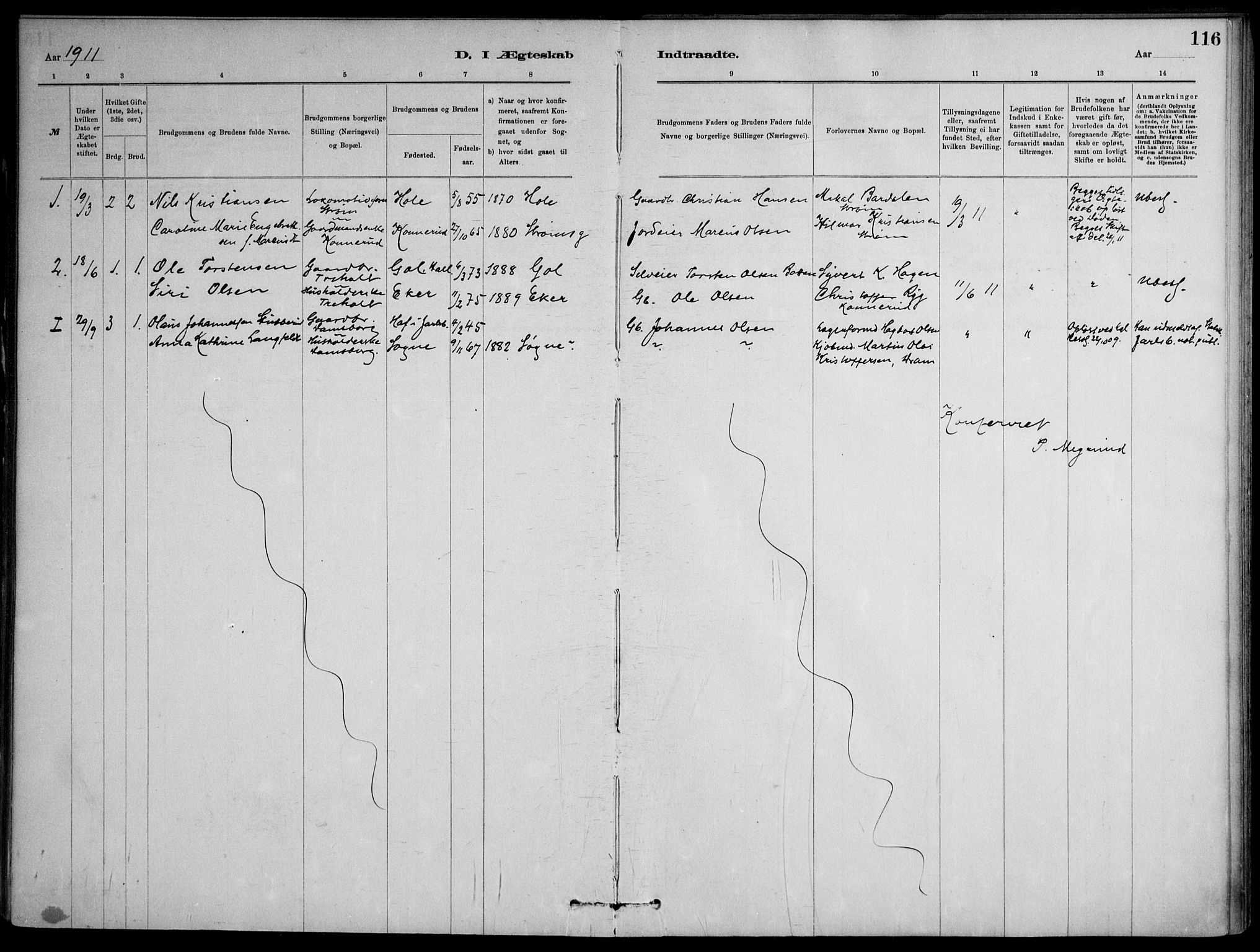 Skoger kirkebøker, SAKO/A-59/F/Fb/L0001: Parish register (official) no. II 1, 1885-1913, p. 116