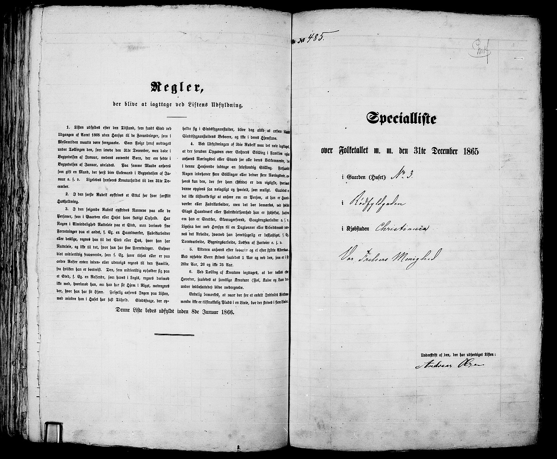 RA, 1865 census for Kristiania, 1865, p. 1308