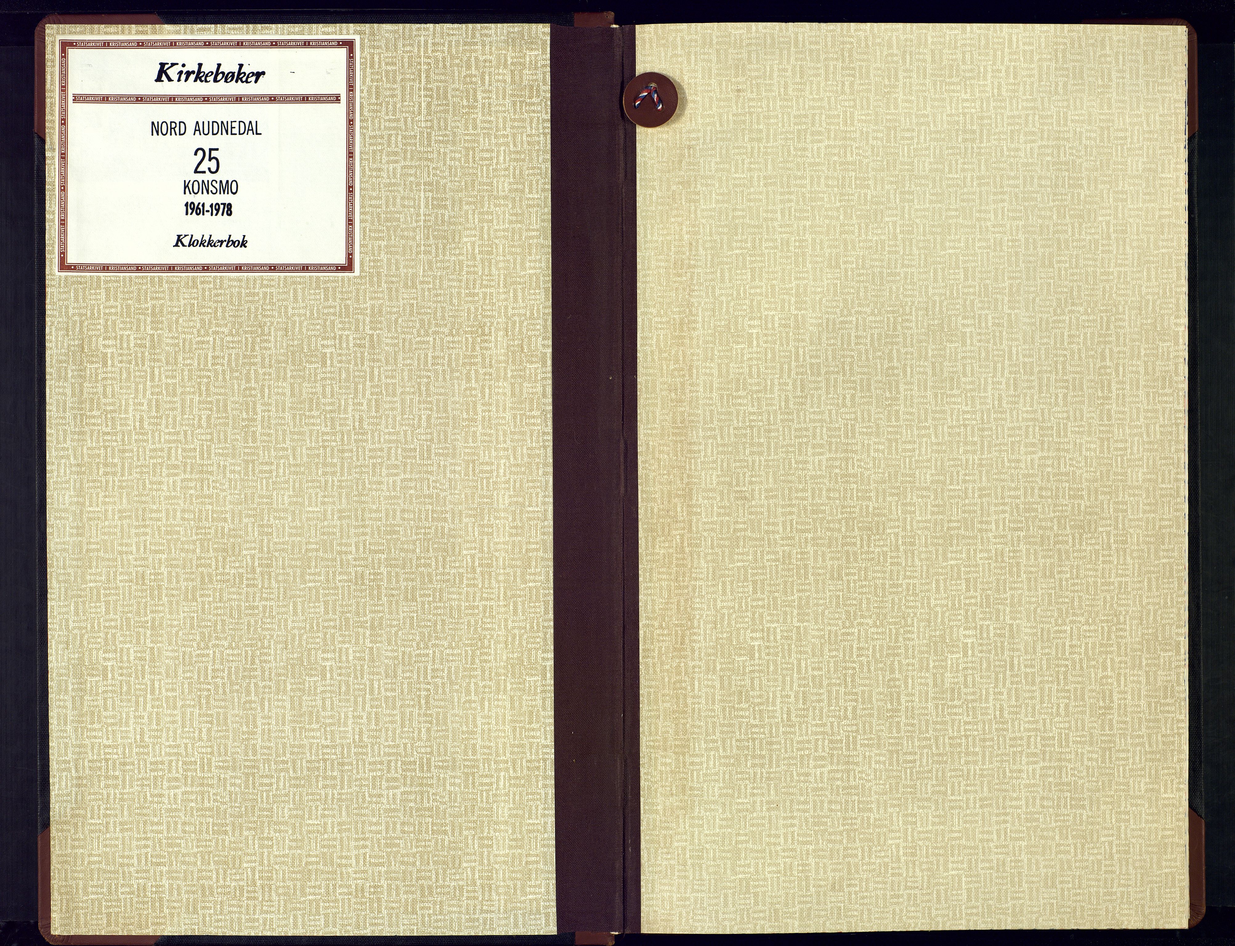 Nord-Audnedal sokneprestkontor, AV/SAK-1111-0032/F/Fb/Fba/L0008: Parish register (copy) no. B-8, 1960-1978