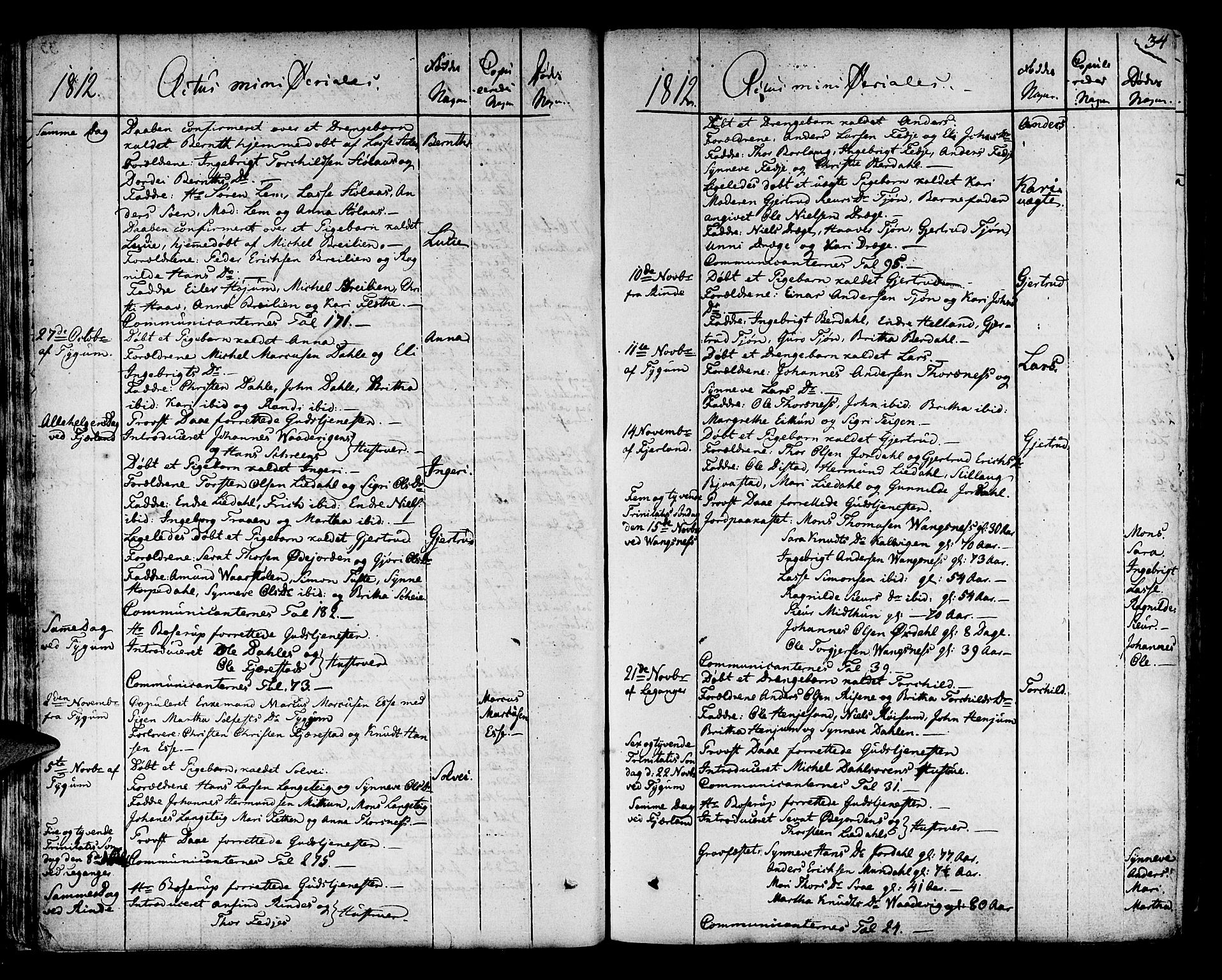 Leikanger sokneprestembete, AV/SAB-A-81001/H/Haa/Haaa/L0006: Parish register (official) no. A 6, 1810-1838, p. 34