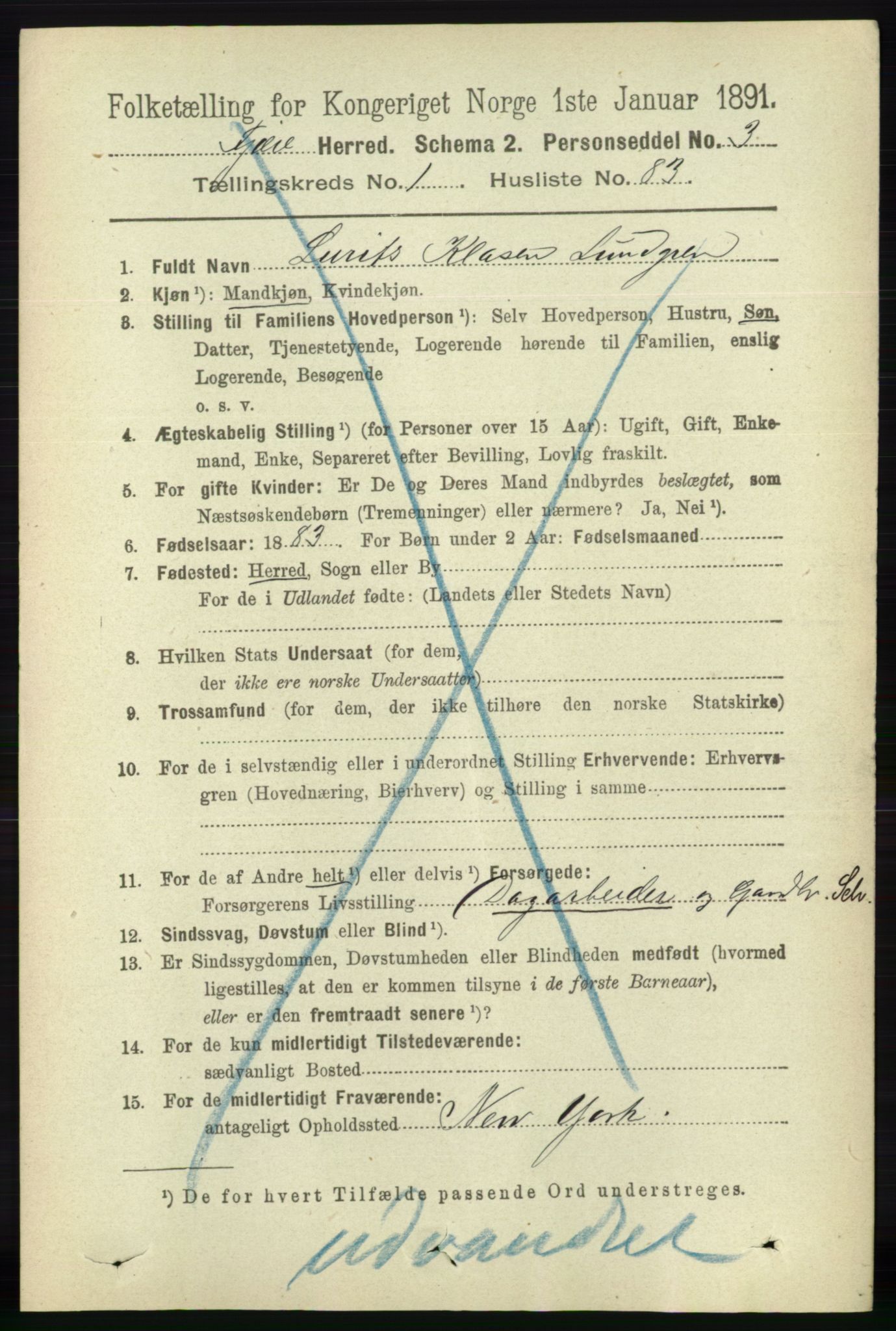 RA, 1891 census for 0923 Fjære, 1891, p. 631